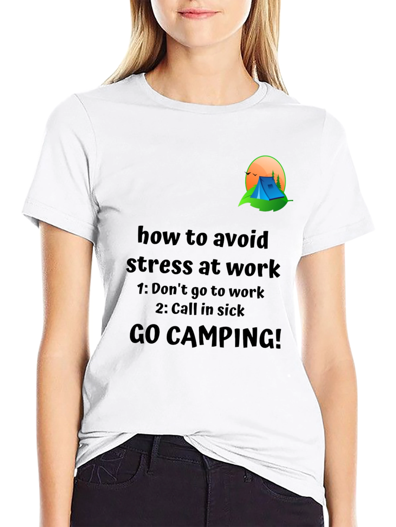 Avoid Stress T-Shirt: Camping Graphic Tee