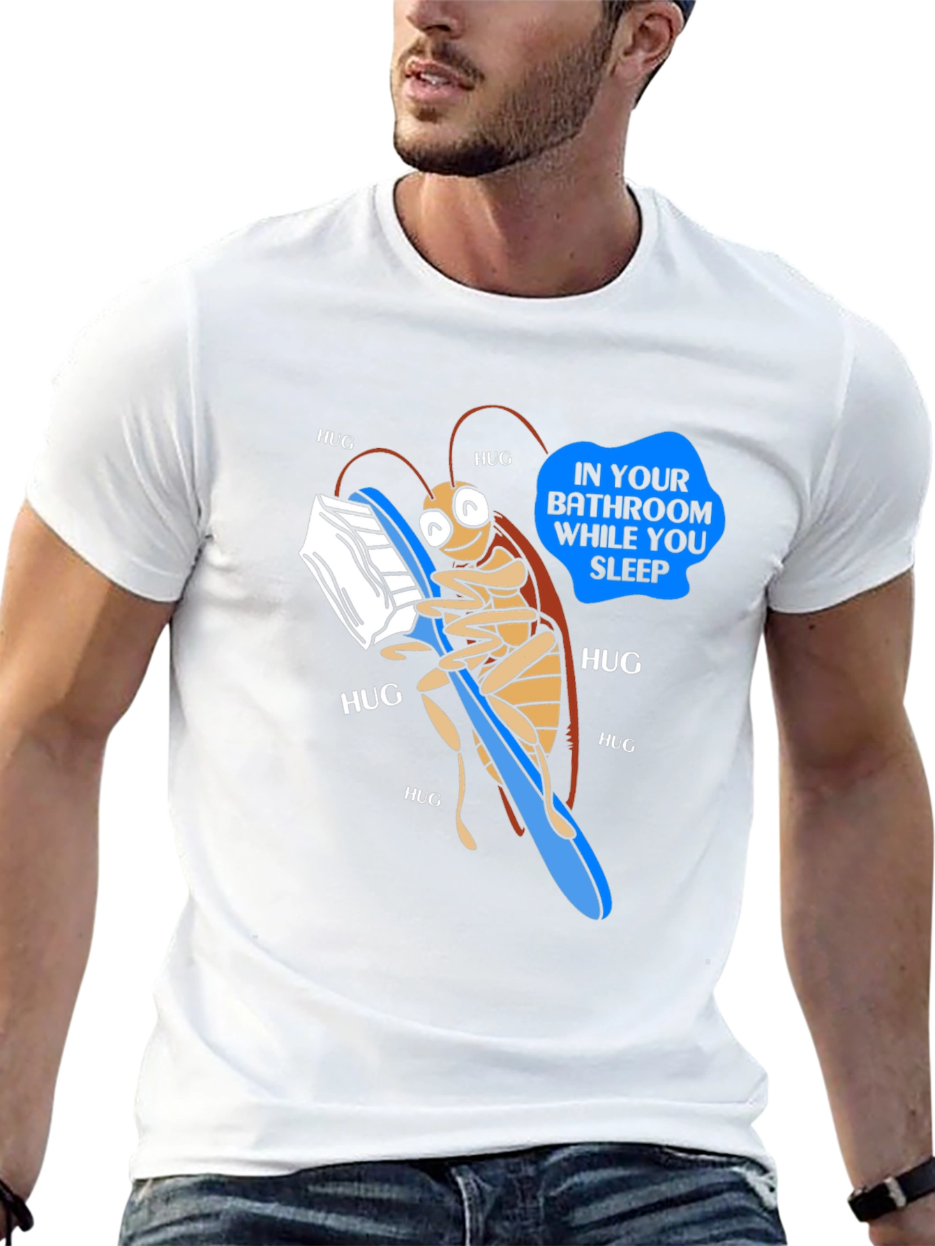 Funny Roach Hugging Toothbrush T-Shirt