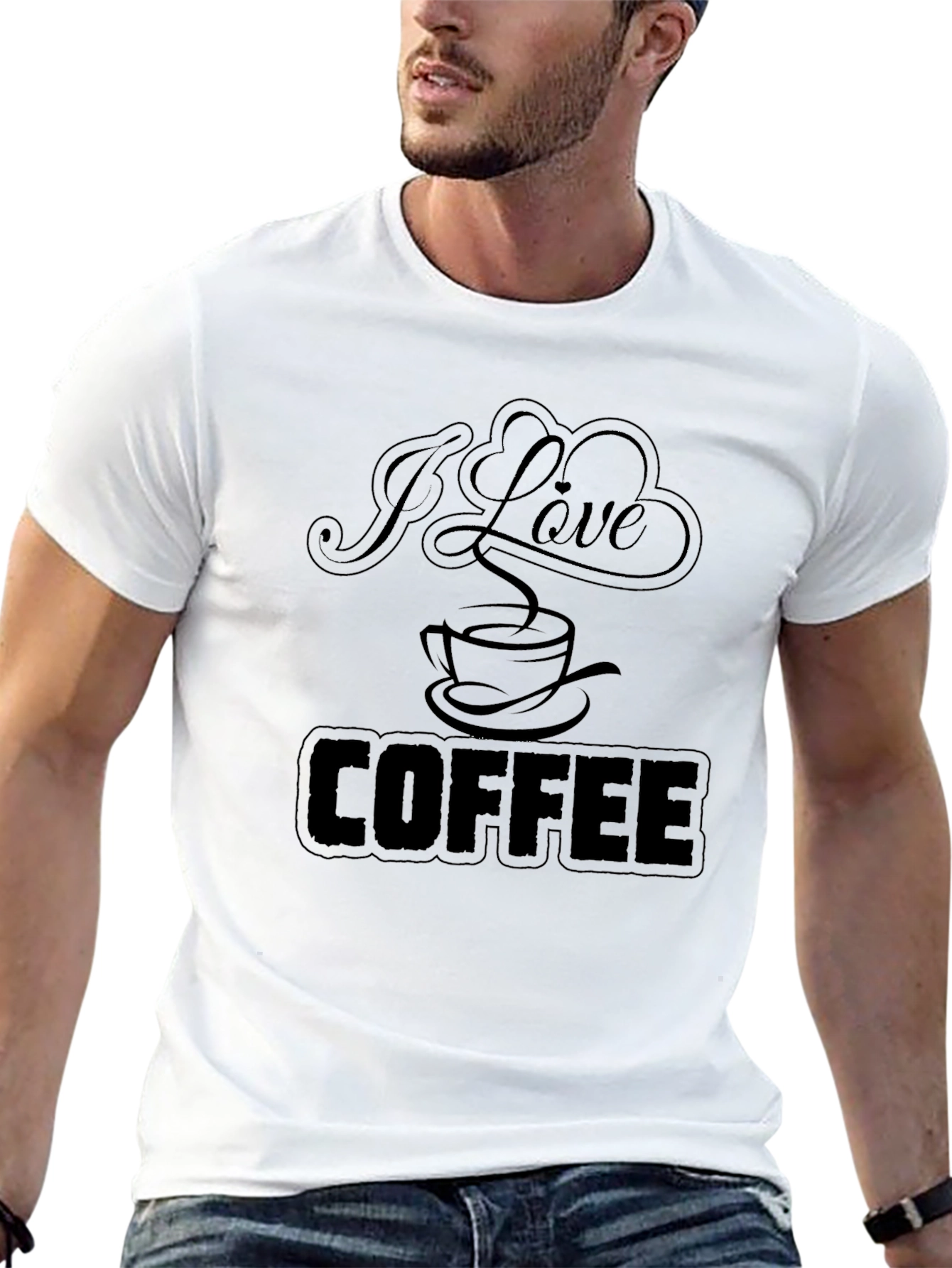 I Love Coffee T-Shirt - Black
