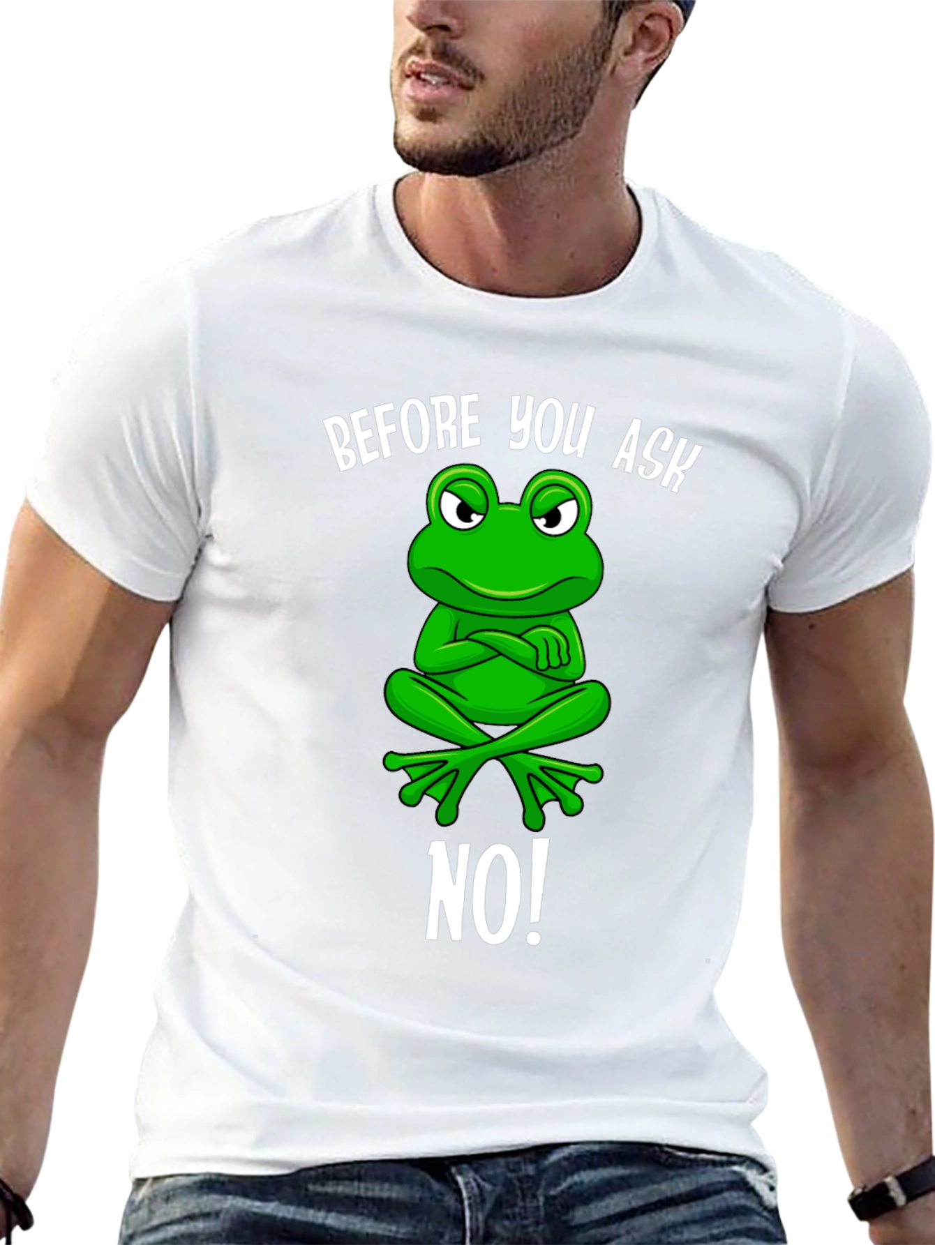 Funny Frog T-Shirt - Before You Ask No!