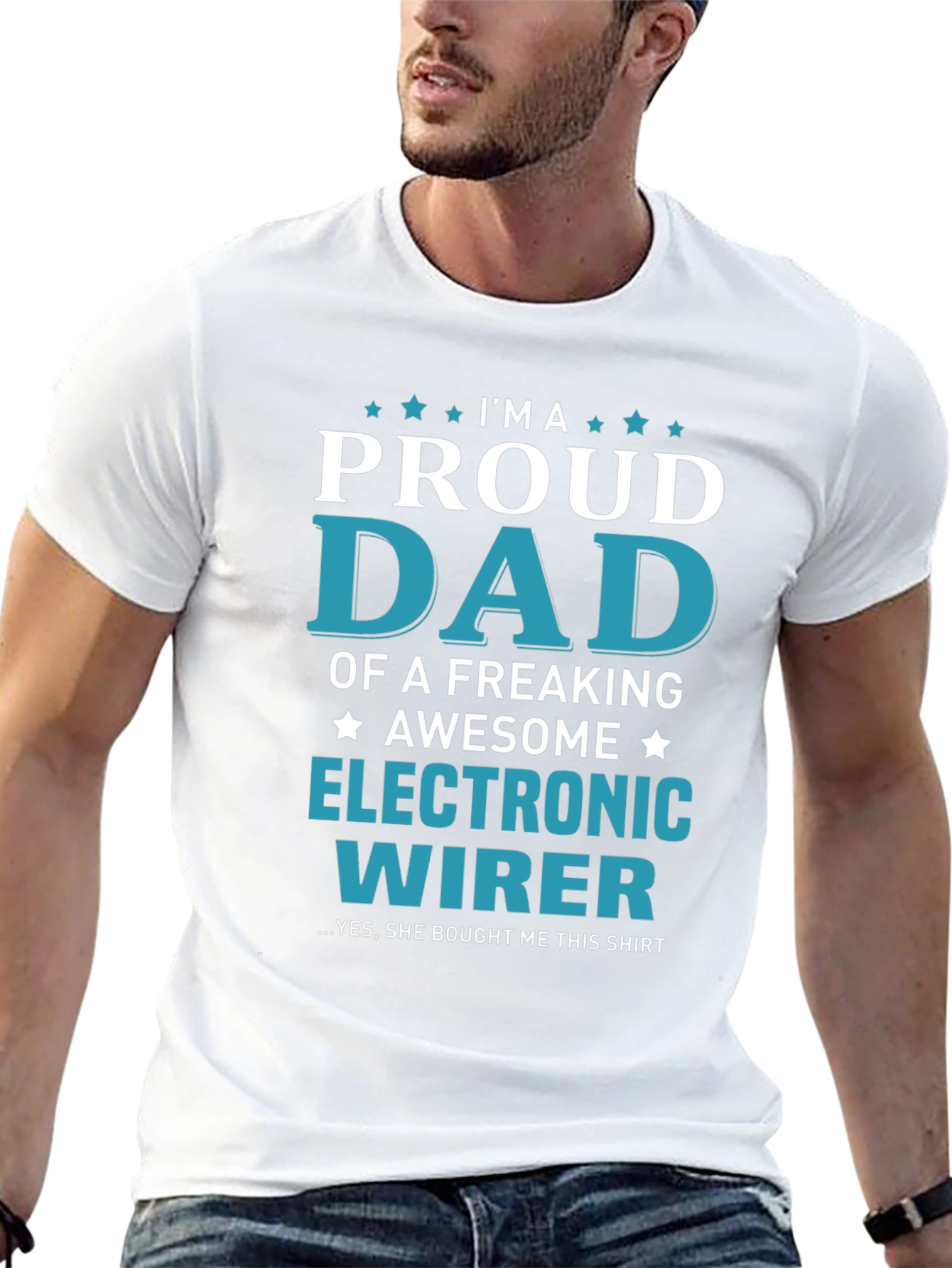 Proud Dad Electronic Wirer Graphic T-Shirt