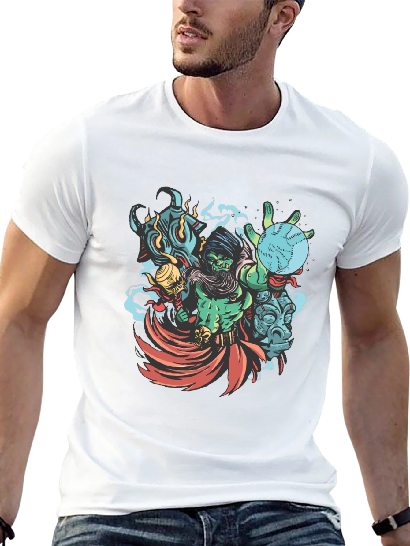 Wizard Graphic Print Black T-Shirt