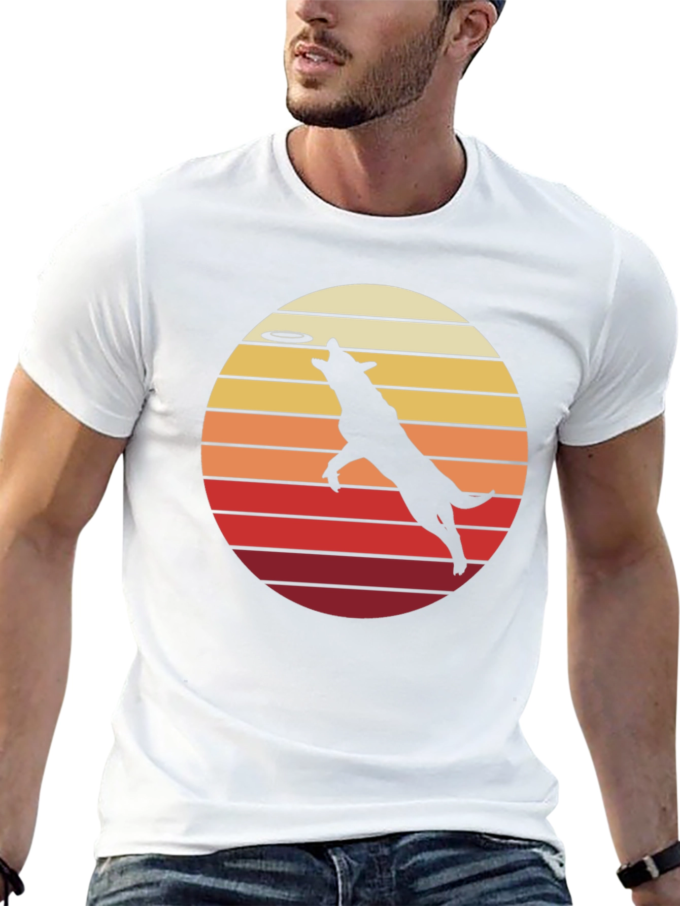 Dog Frisbee Retro T-Shirt