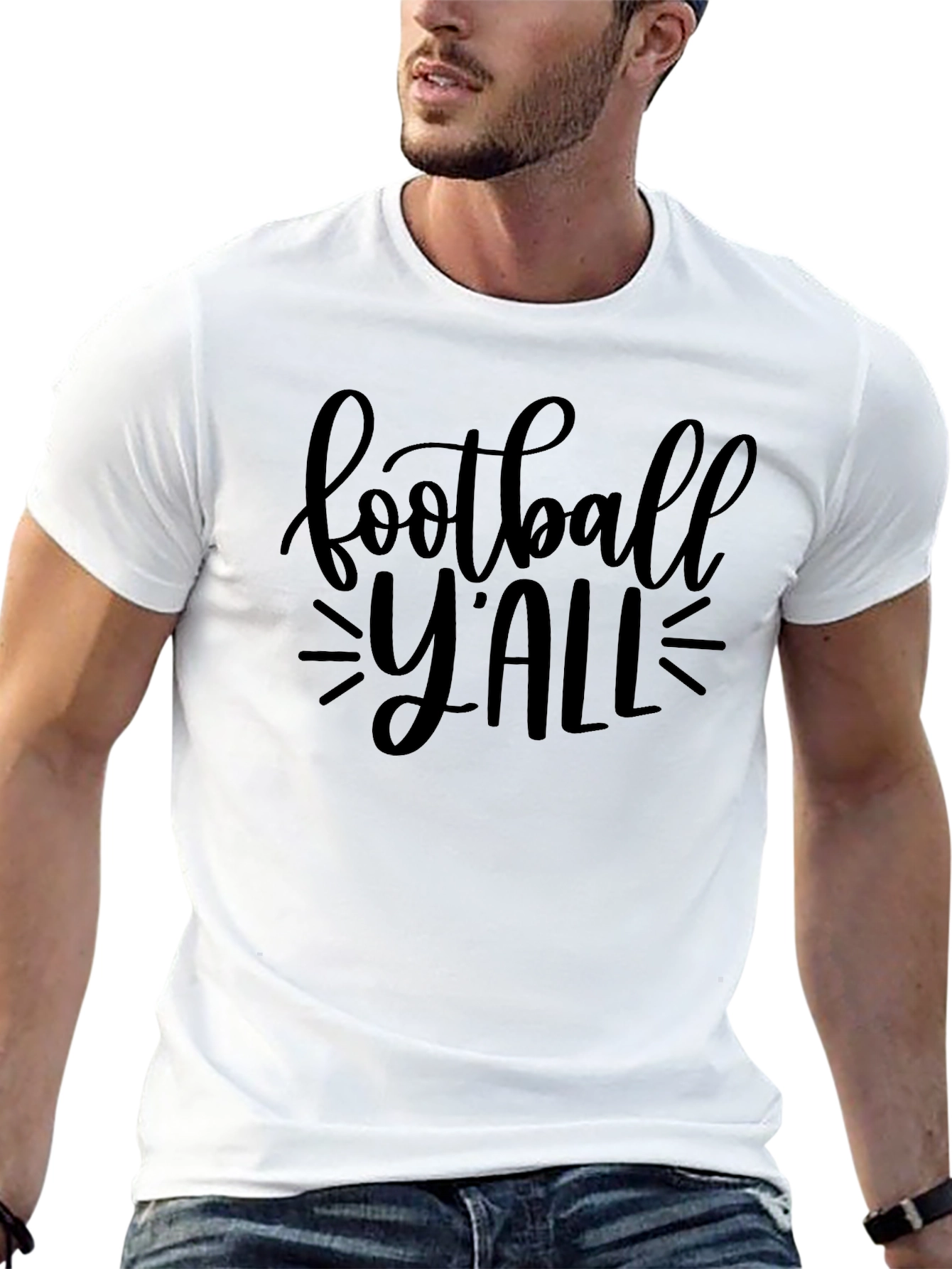 Football Yall Black Graphic Tee