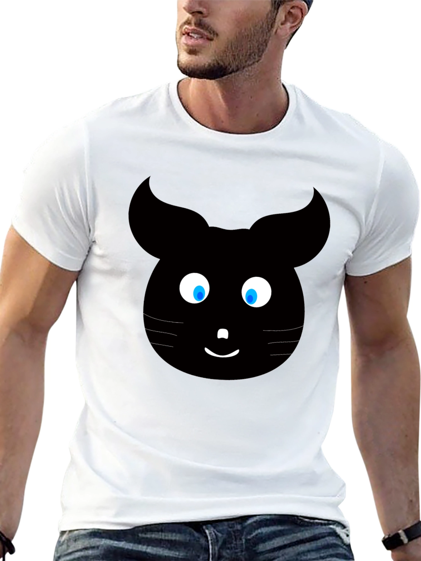 Cartoon Mouse Graphic Tee - Black Unisex T-Shirt