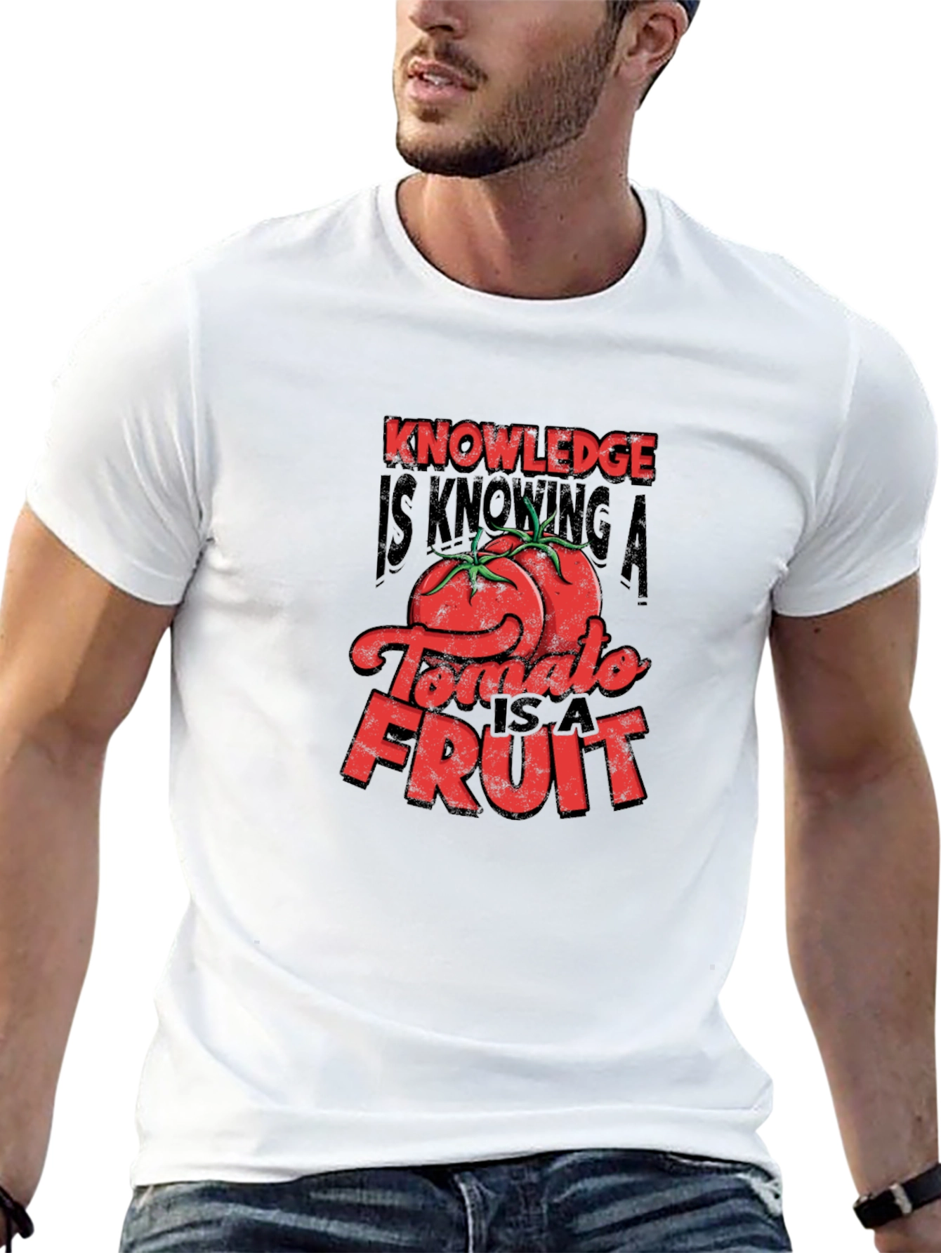 Knowledge Tomato Fruit Graphic T-Shirt