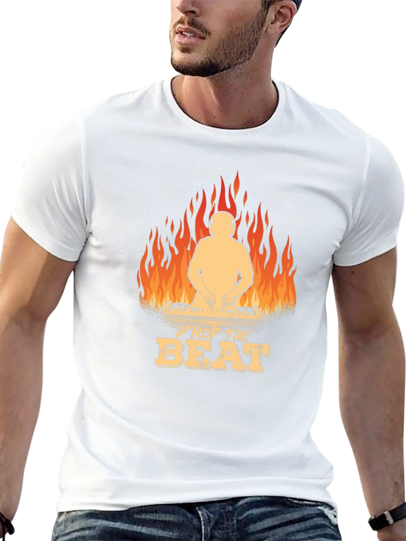 DJ Drop The Beat Graphic Black T-Shirt