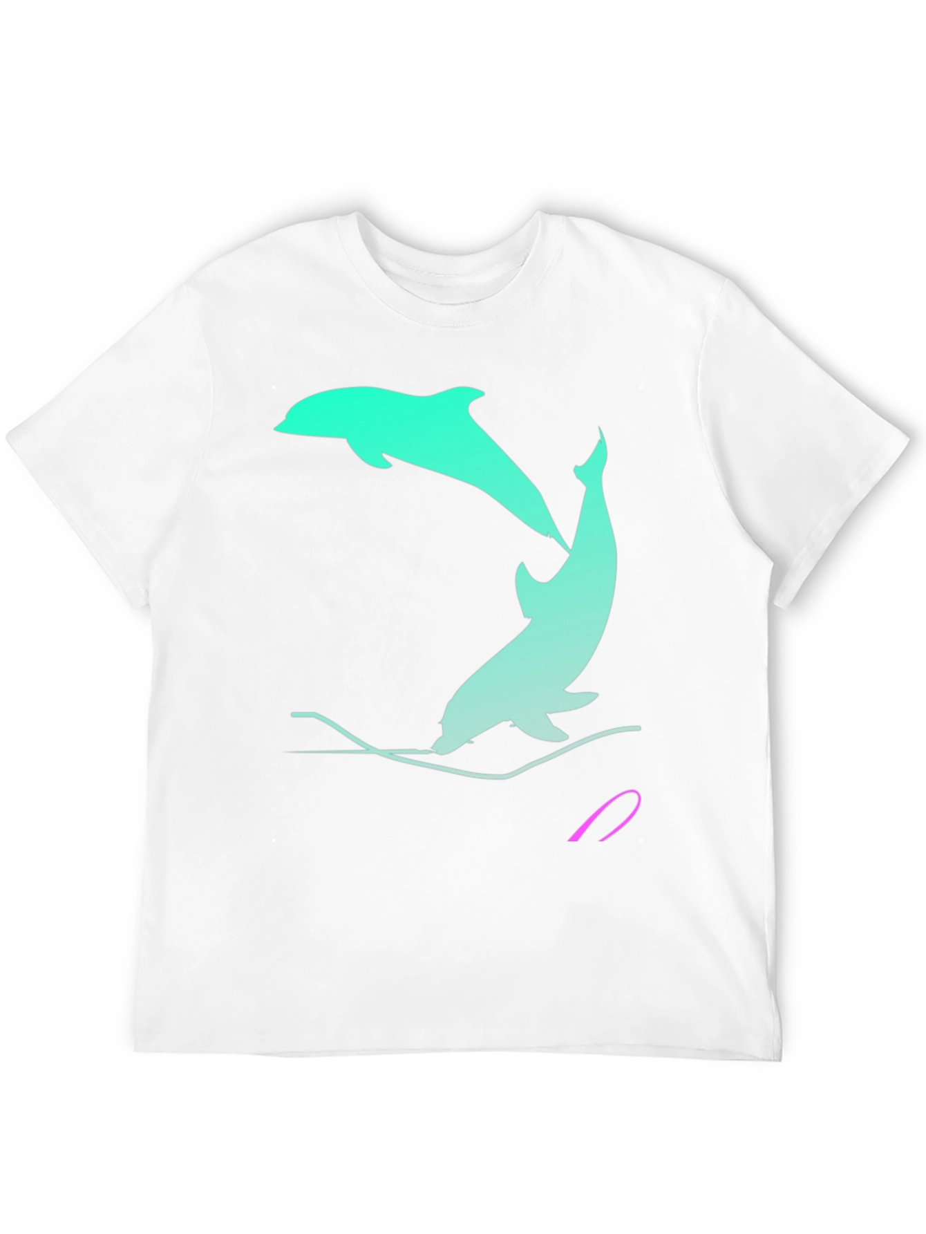 Dolphin Graphic Tee - Black Cotton Casual Shirt