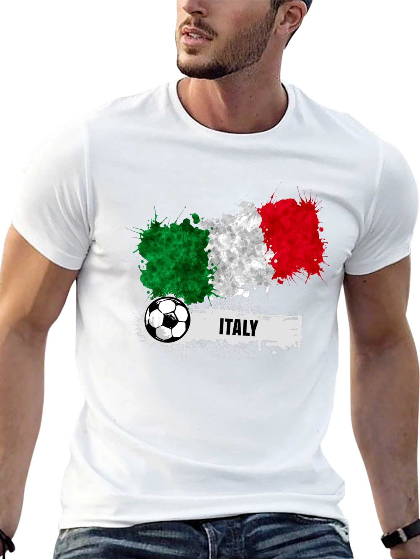 Italy Soccer T-Shirt - Italian Flag Football Tee