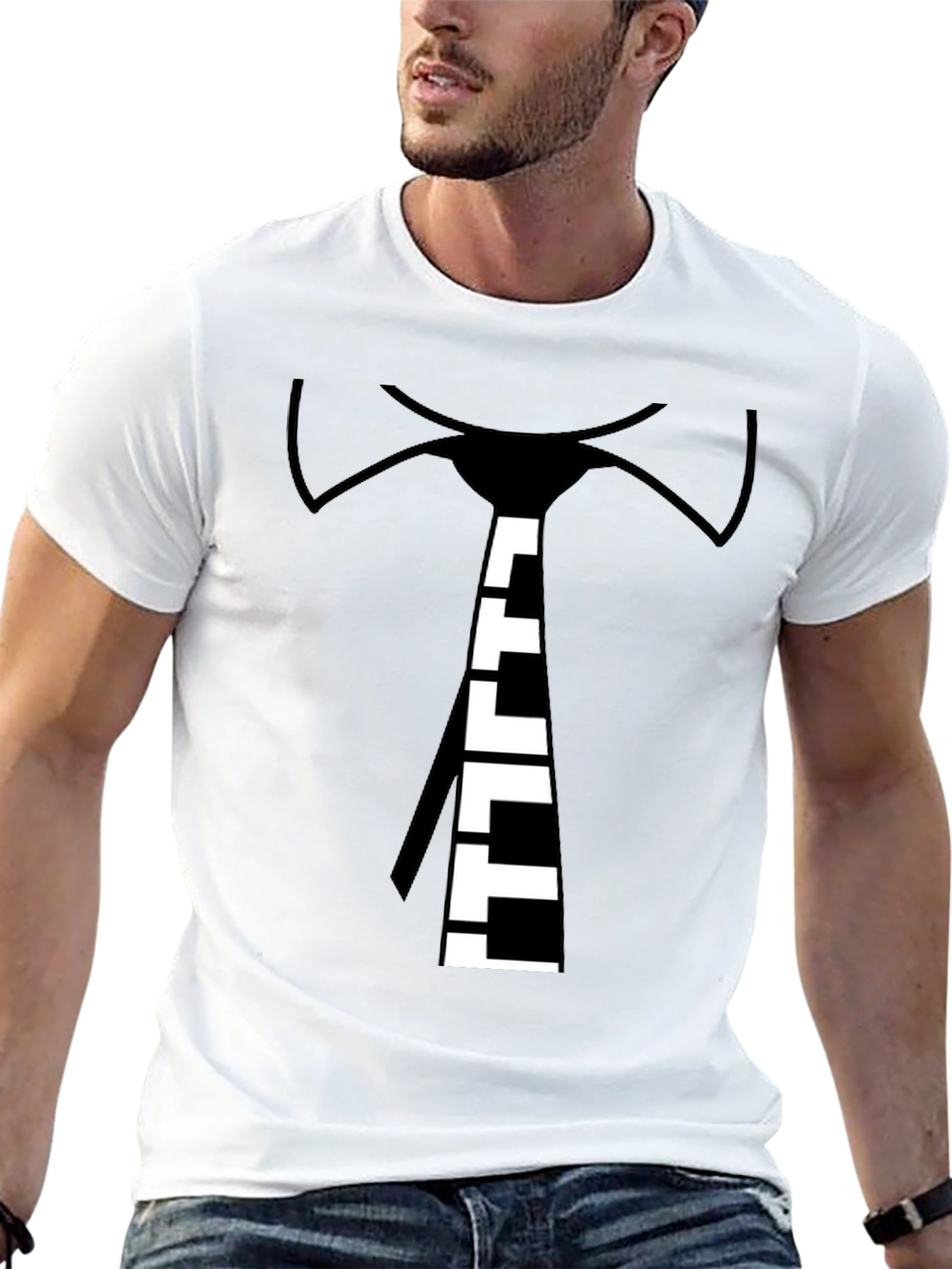 Piano Tie Graphic Black T-Shirt