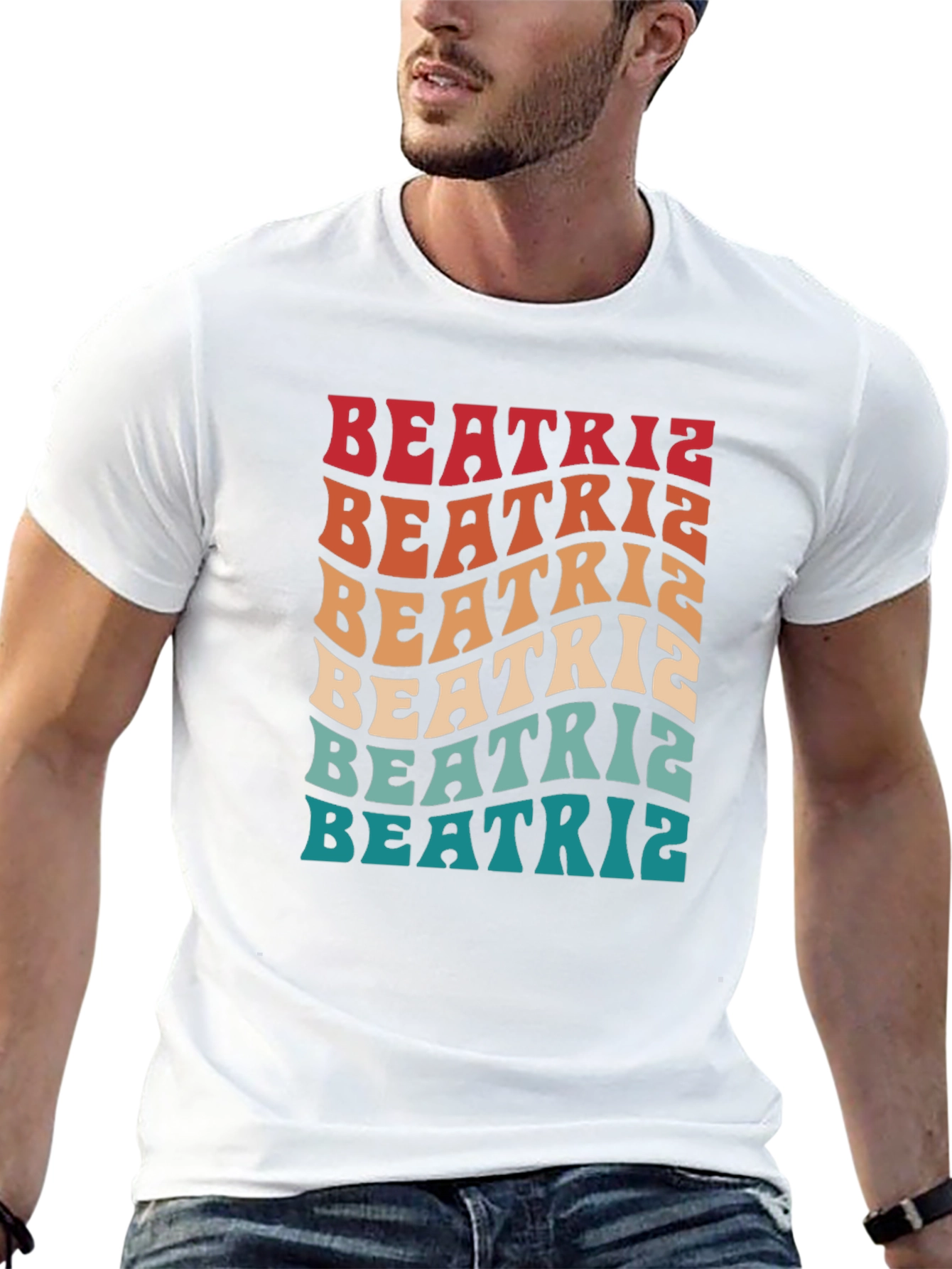 Beatriz Retro Wavy Text T-Shirt