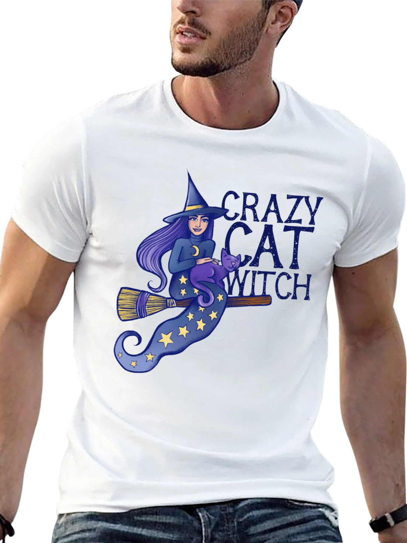 Crazy Cat Witch T-Shirt