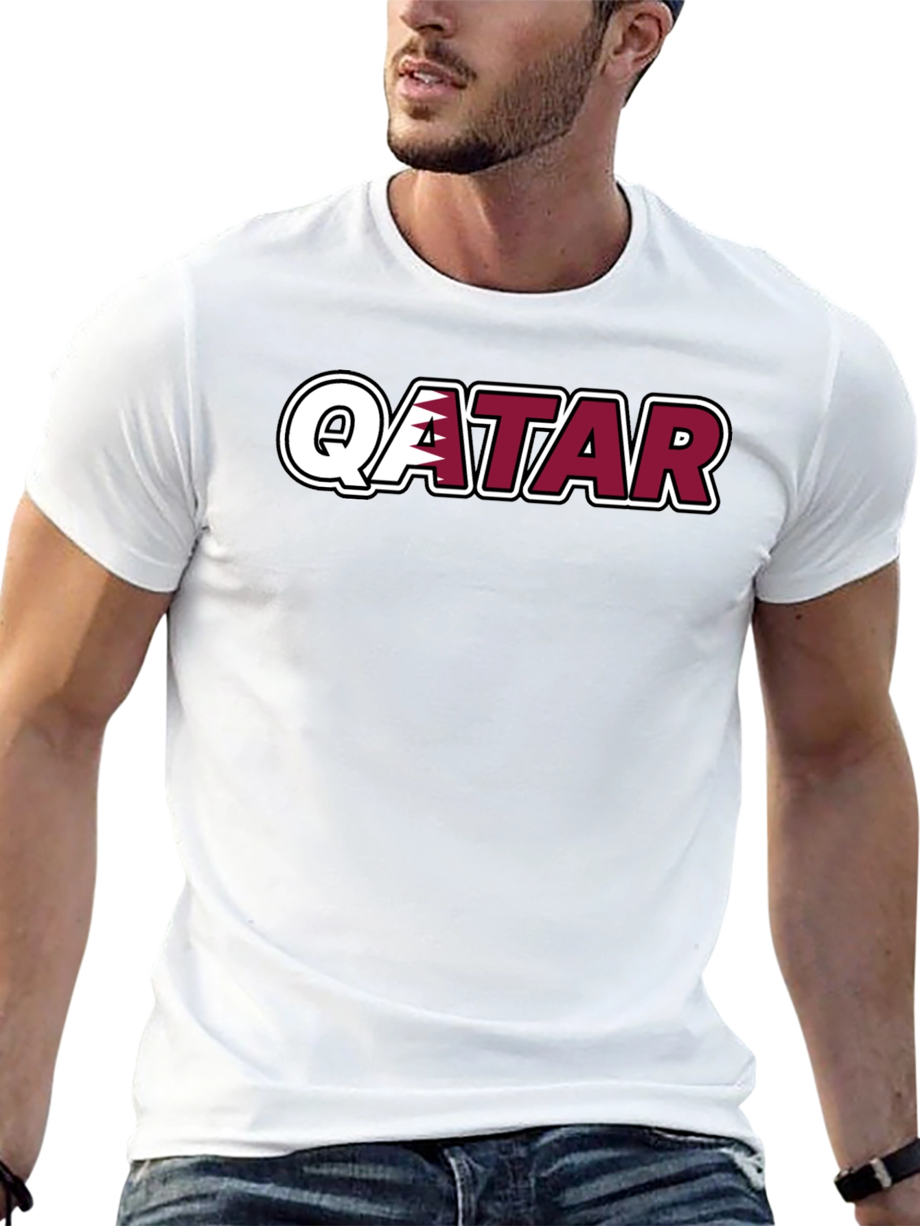 Qatar T-Shirt - Black Crew Neck