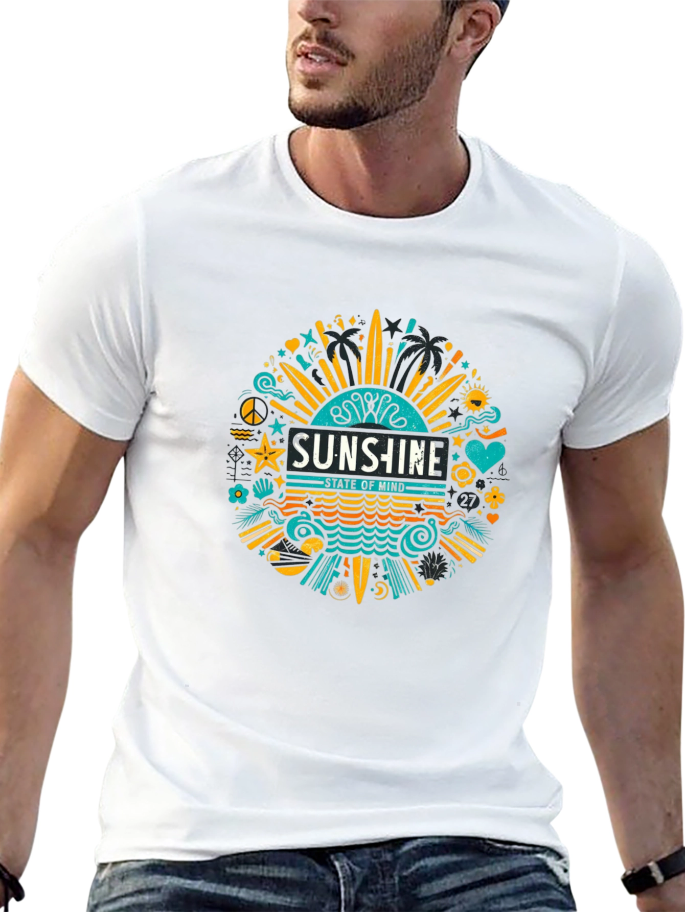 Sunshine State of Mind T-Shirt - Black Graphic Tee