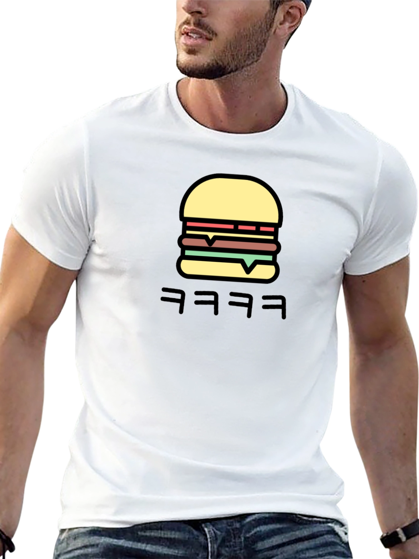 Burger Graphic Black T-Shirt - Funny Streetwear