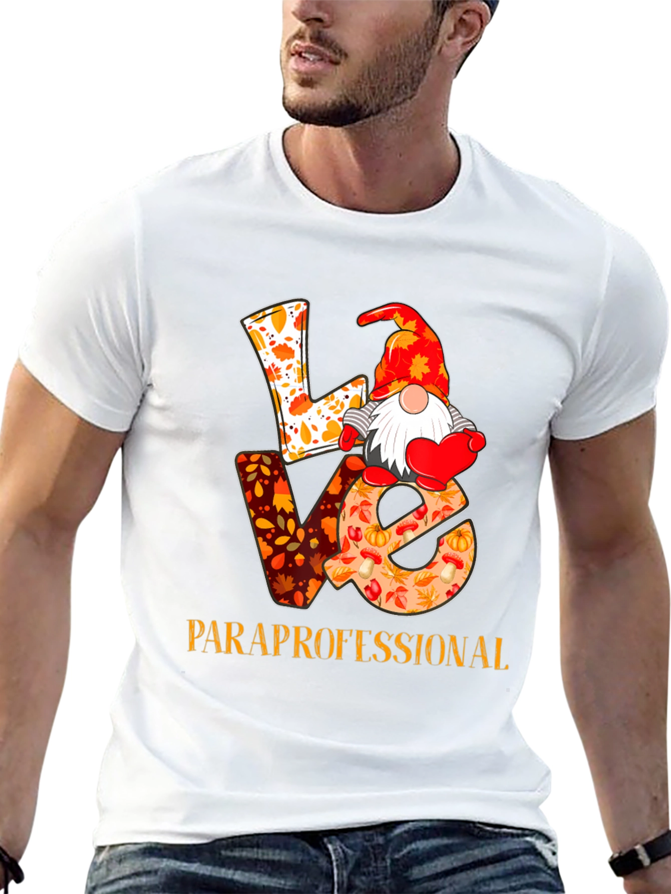 Love Paraprofessional T-Shirt - Fall Gnome Design