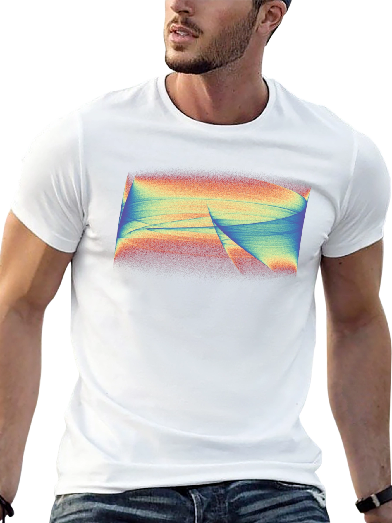 Abstract Swirl Graphic Tee - Mens Black T-Shirt