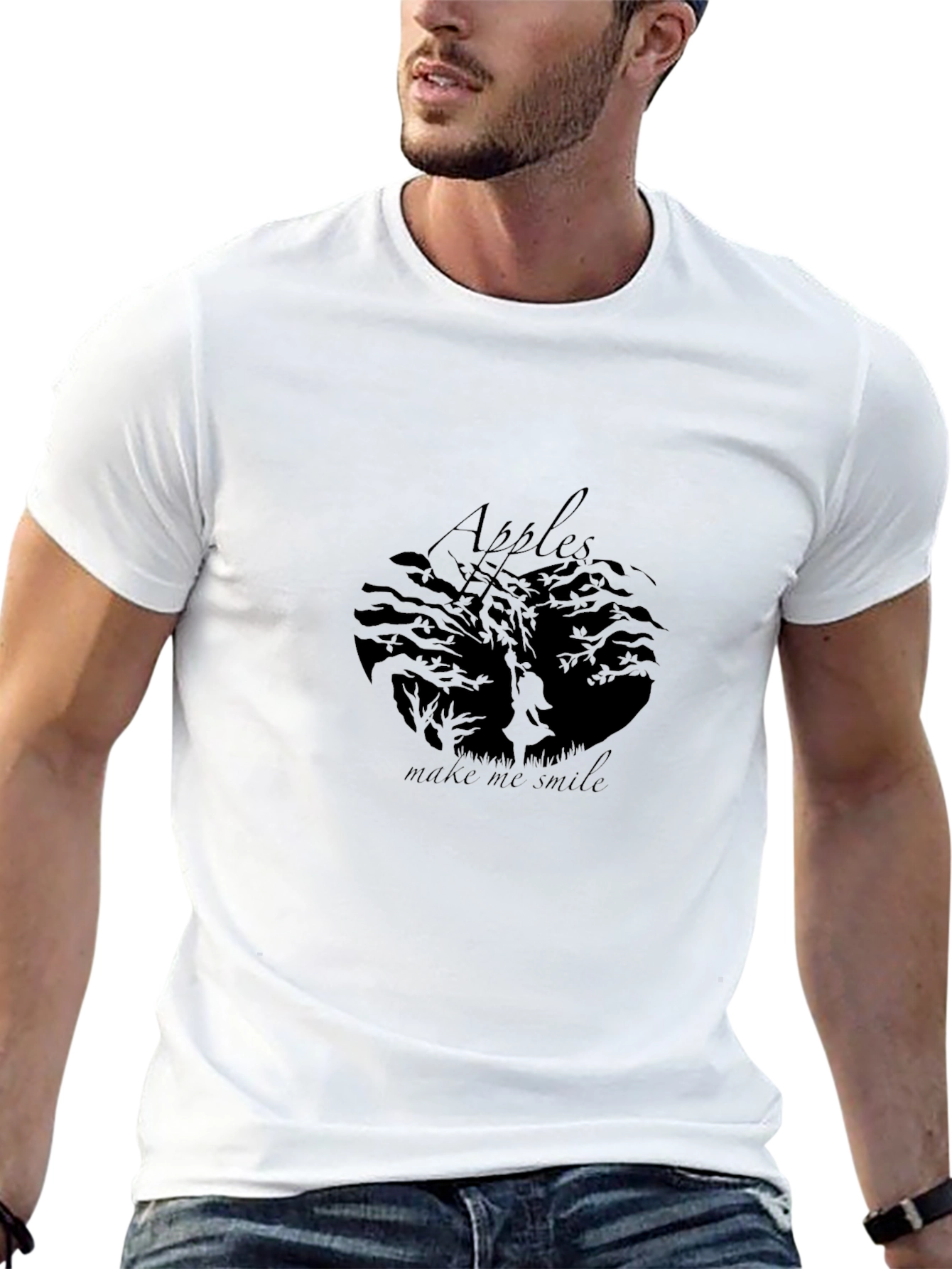 Apples Make Me Smile Black T-Shirt