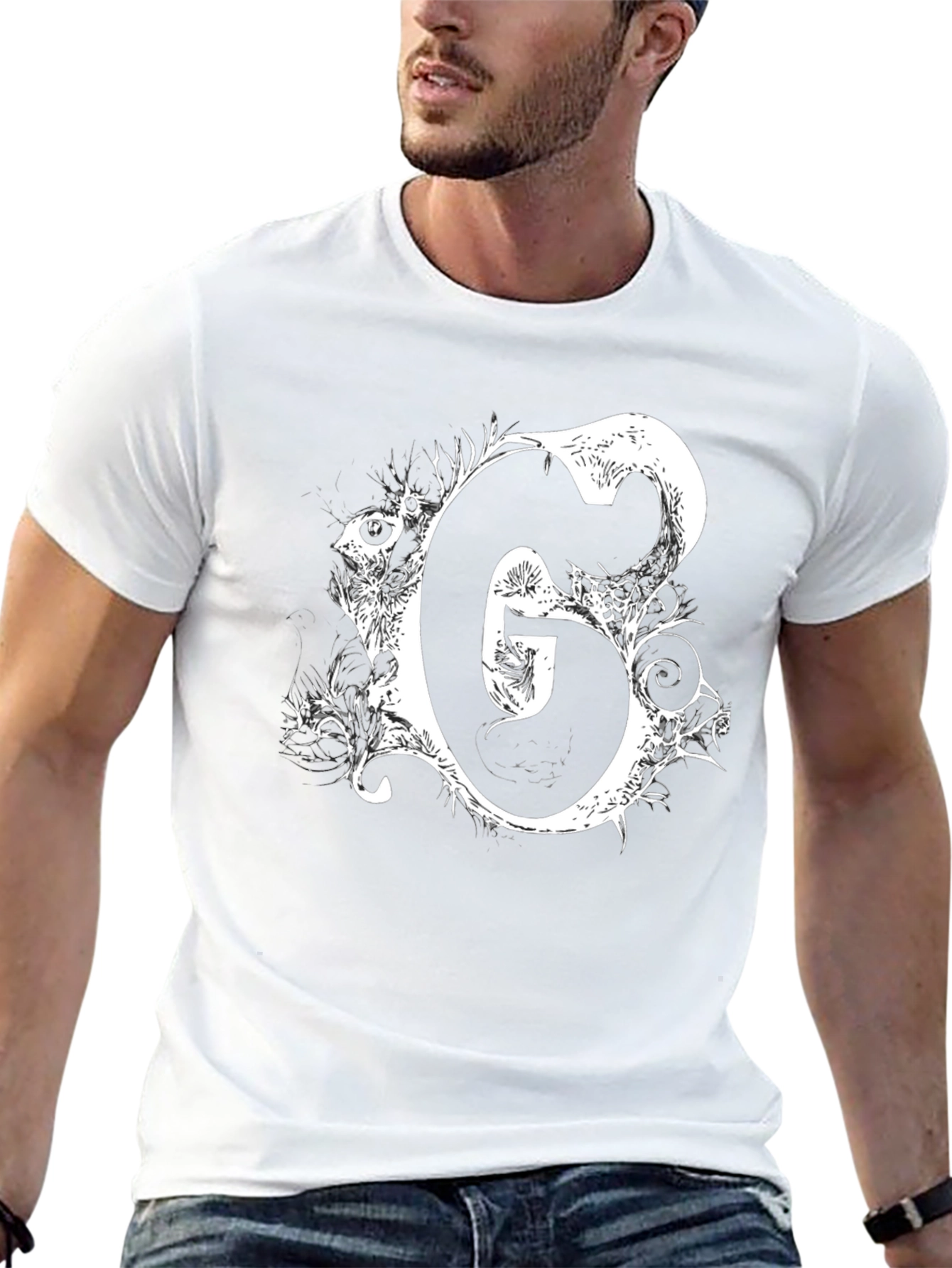 Black T-Shirt with White G Graphic