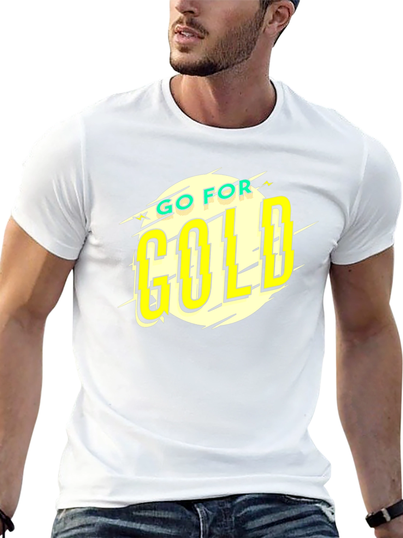 Go For Gold Black Graphic T-Shirt