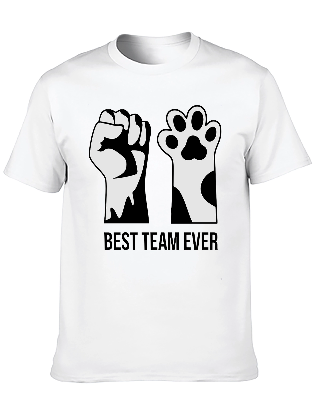 Best Team Ever T-Shirt: Human Fist & Paw
