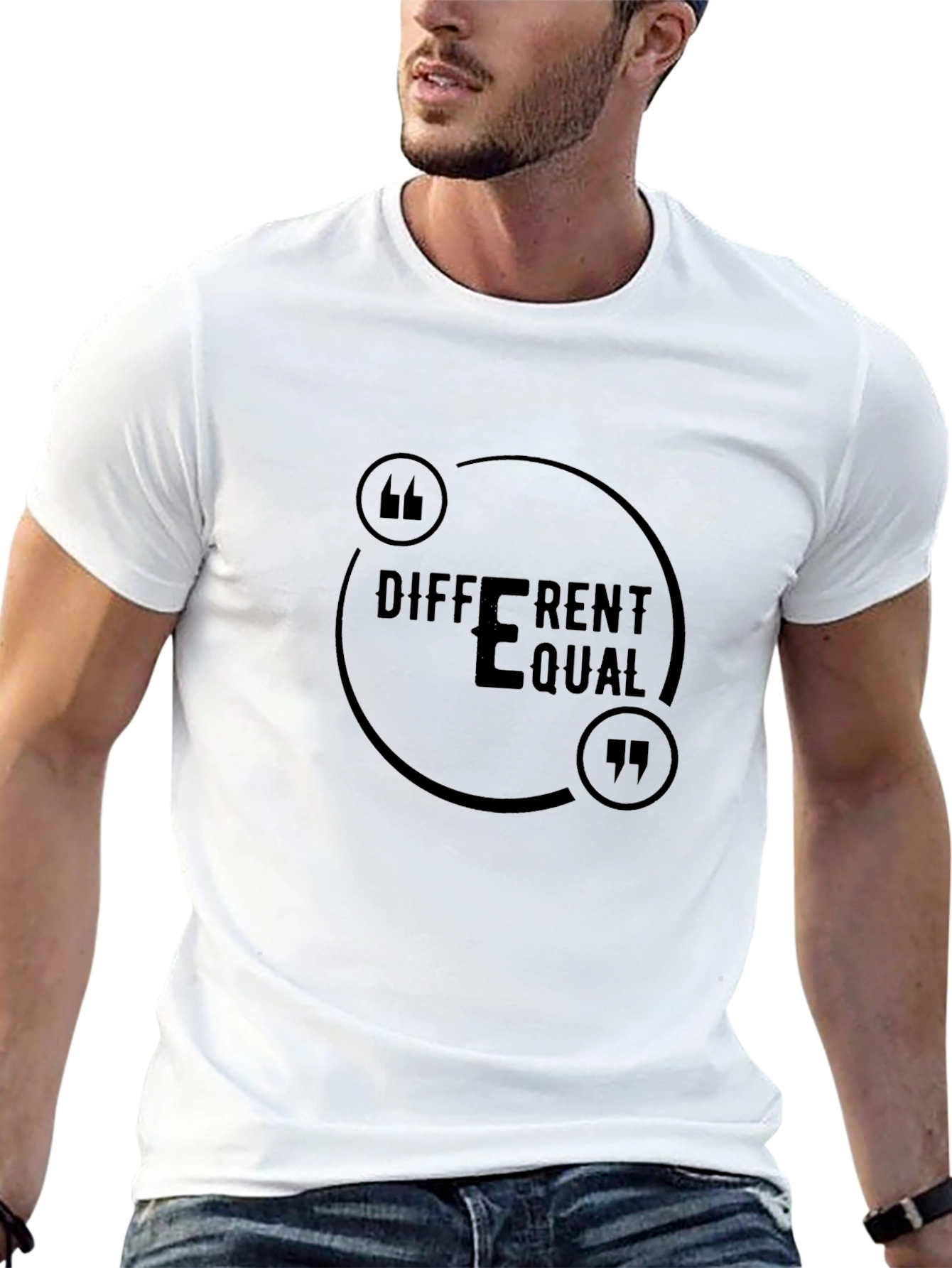 Different Equal Black T-Shirt for Men