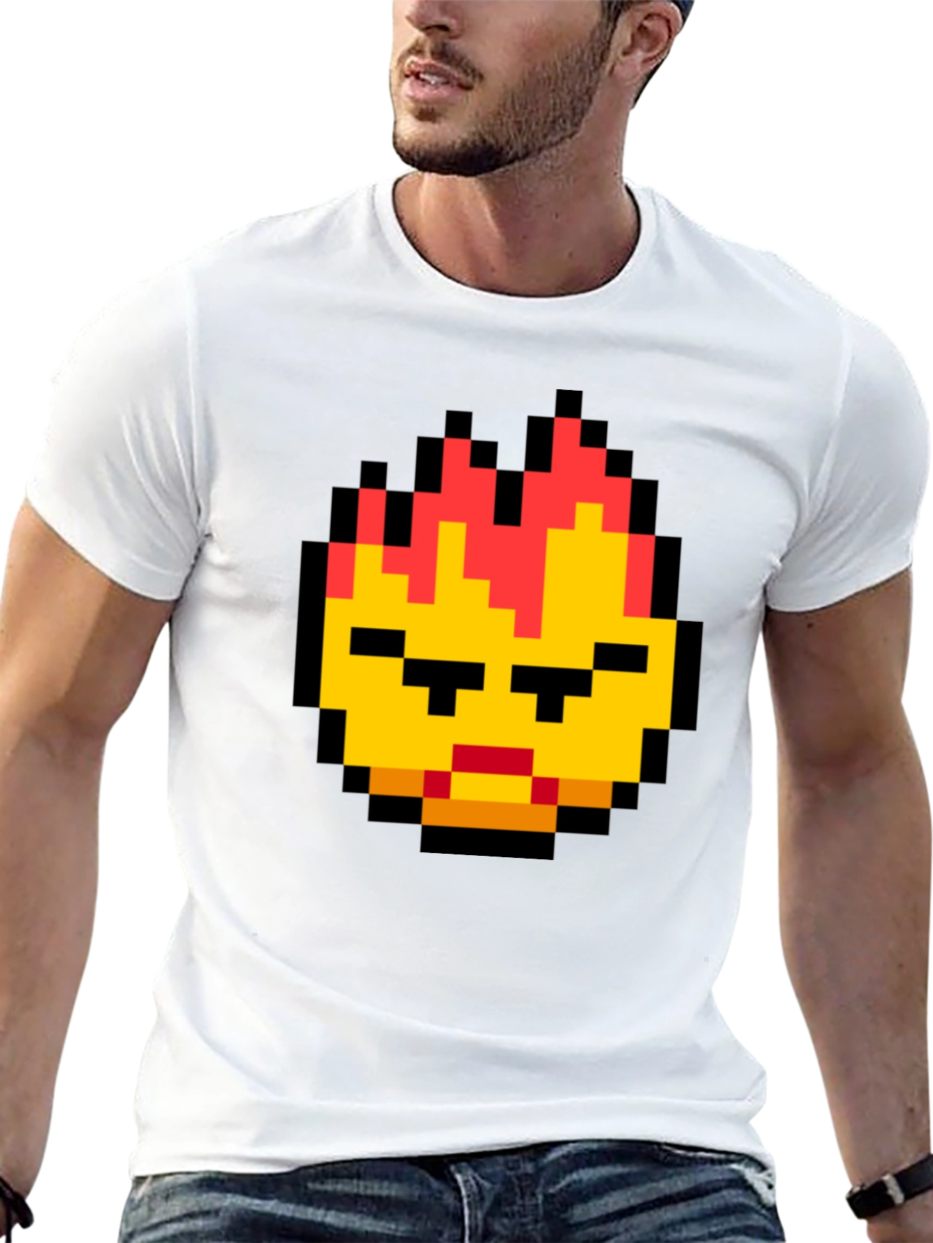 Pixel Art Angry Face T-Shirt