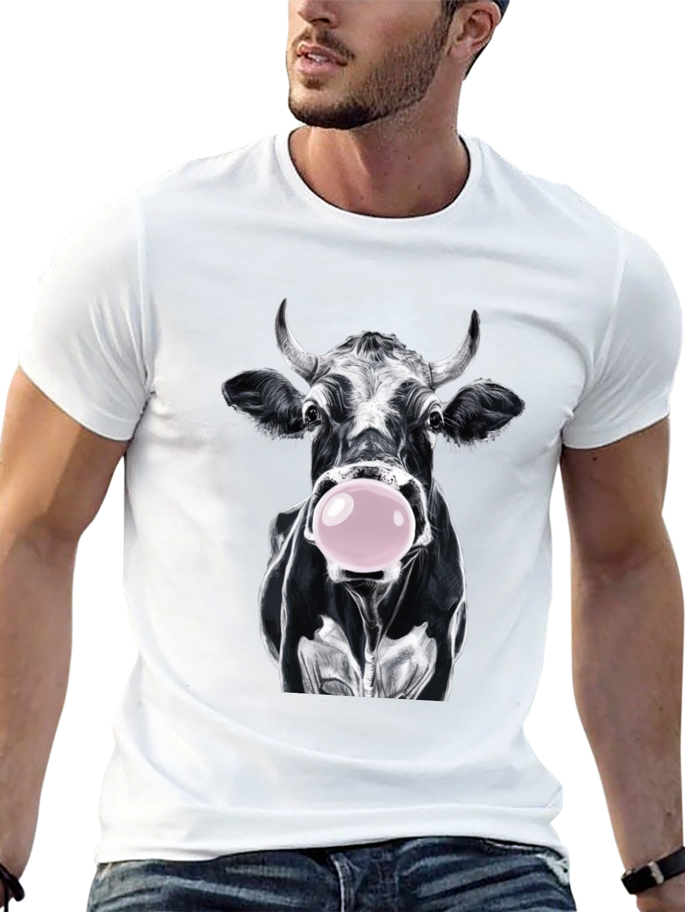 Cow Bubble Gum Graphic T-Shirt
