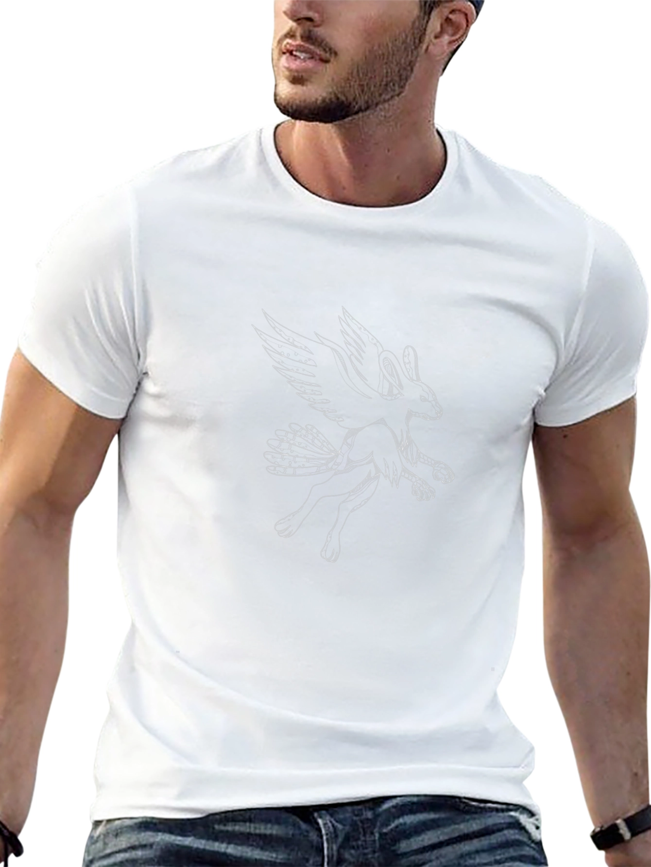 Mythical Winged Rabbit Graphic Tee