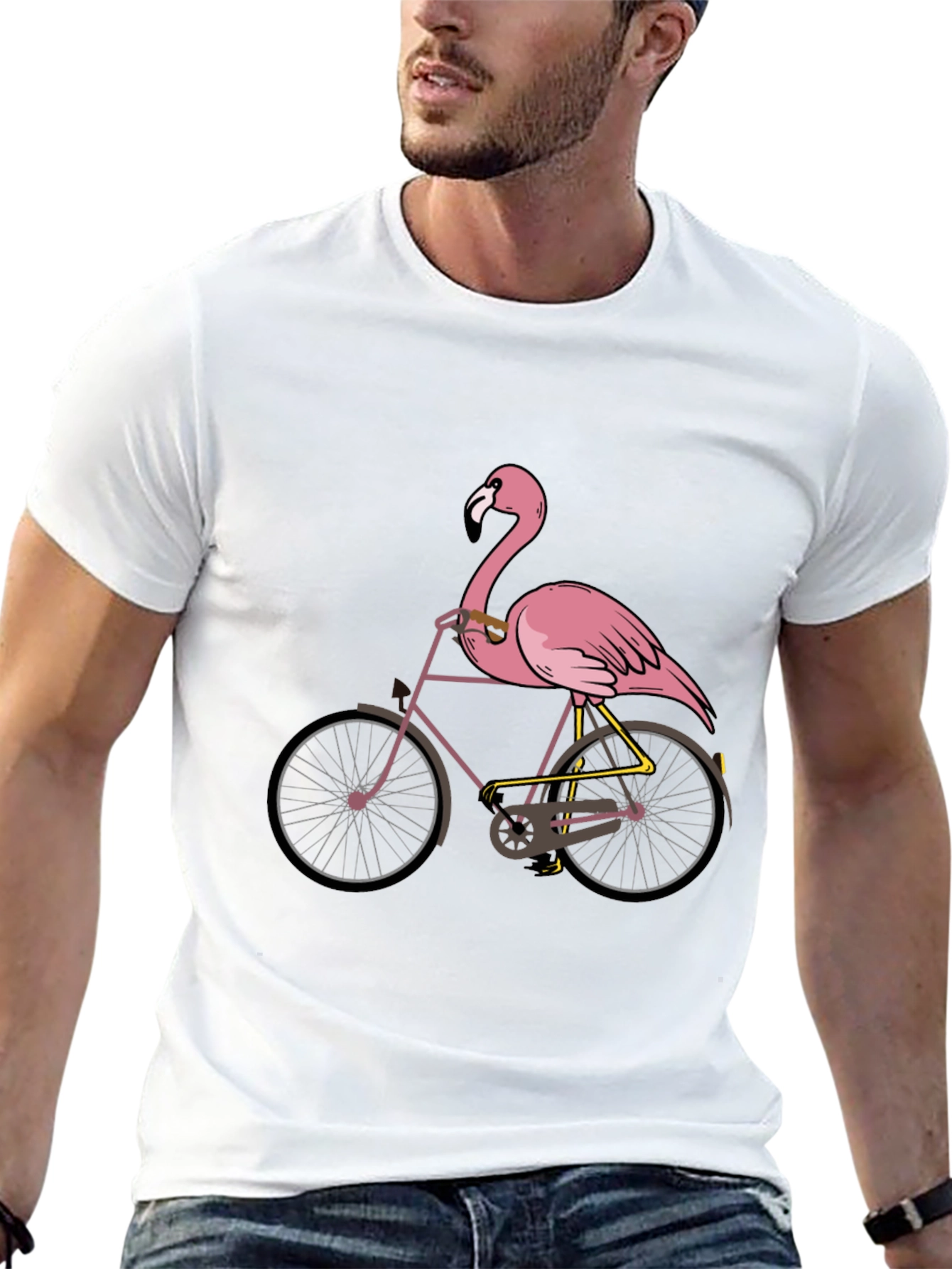 Flamingo Bicycle Graphic T-Shirt