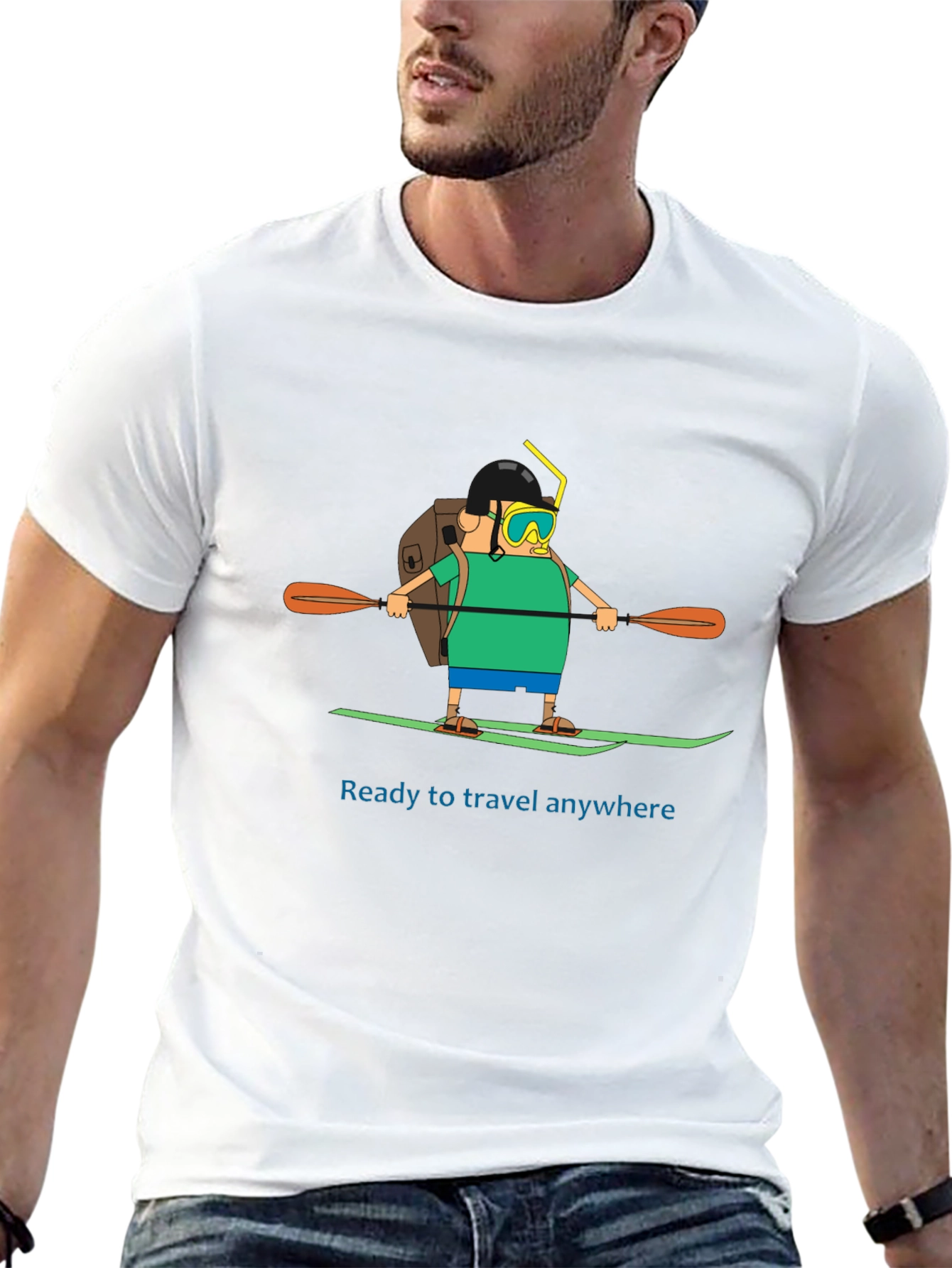 Traveler Cartoon Graphic T-Shirt