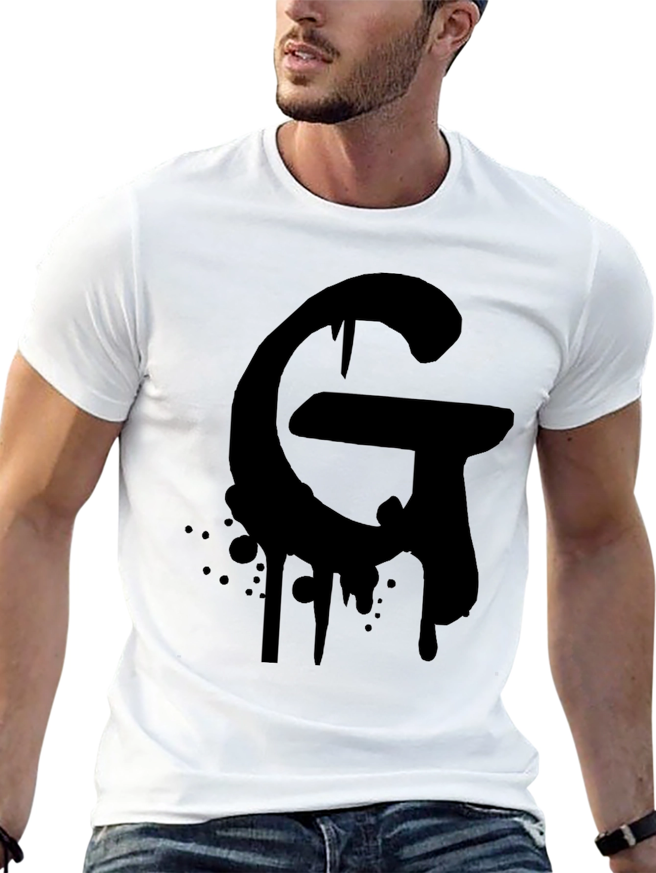 Mens Black Graphic G T-Shirt