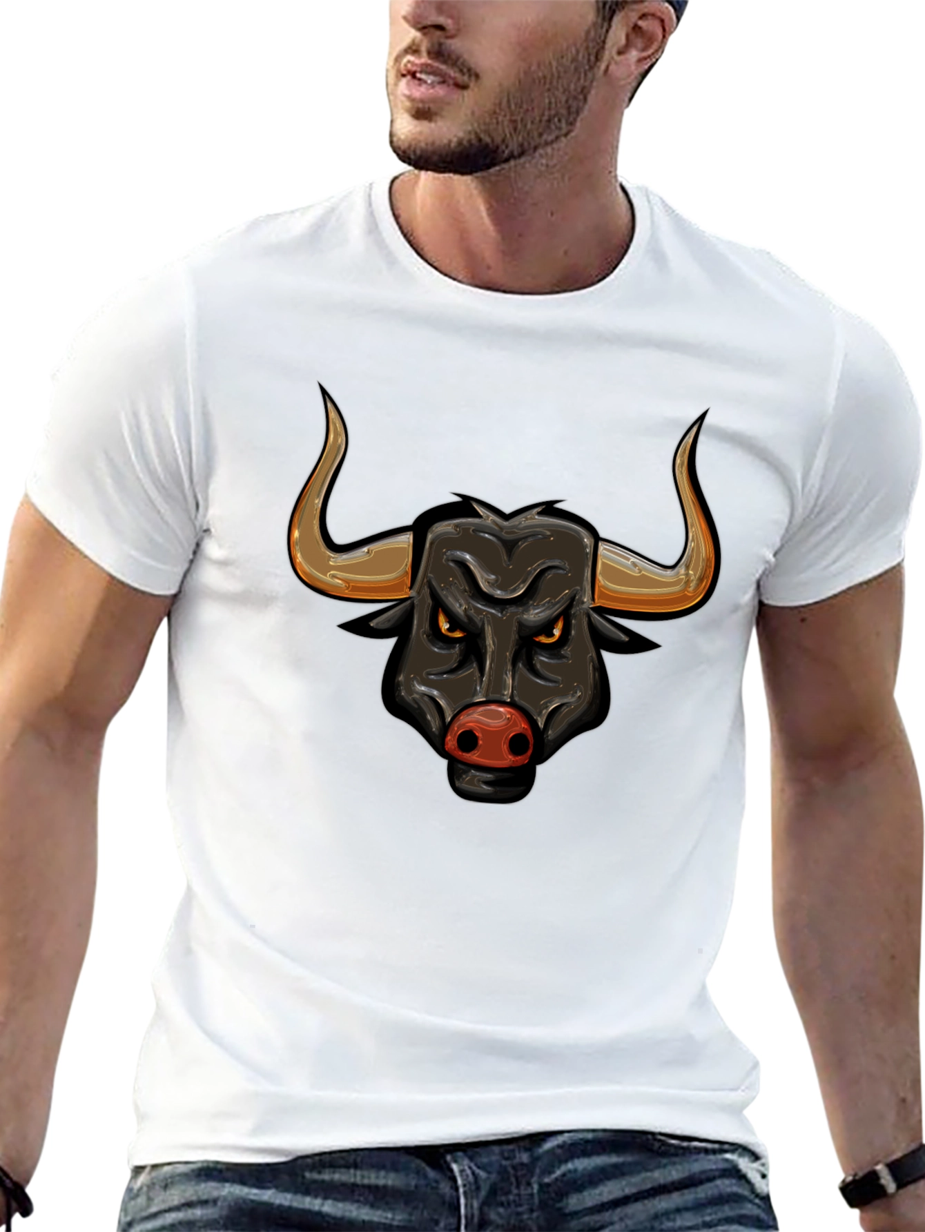 Black Bull Graphic Tee - Bold Design