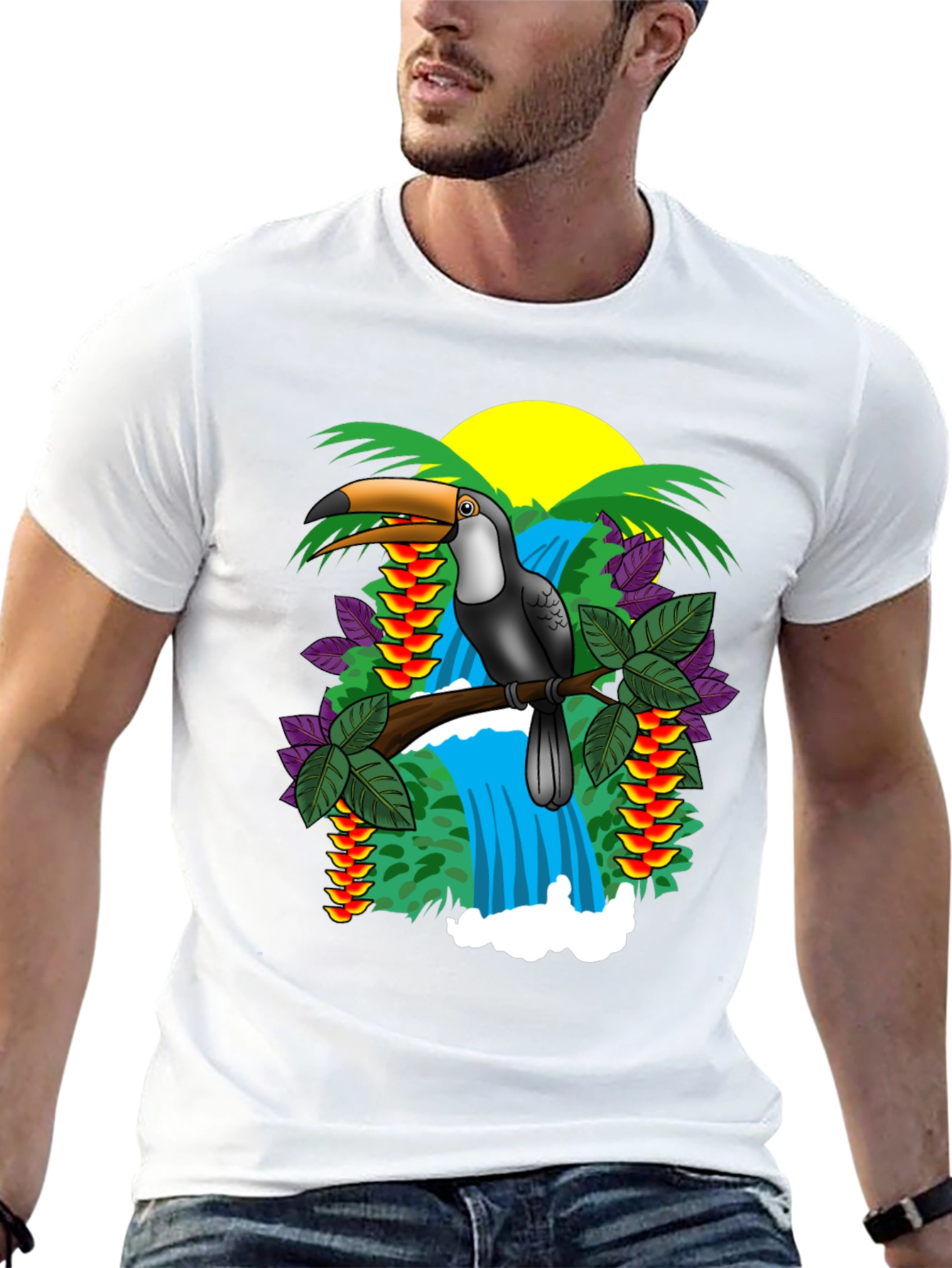 Tropical Toucan Graphic T-Shirt