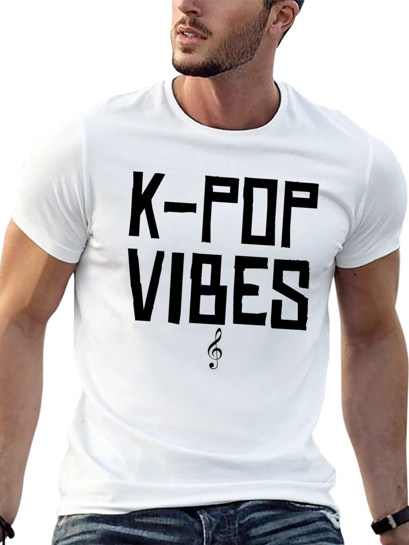 K-Pop Vibes Graphic T-Shirt - Black Cotton Tee