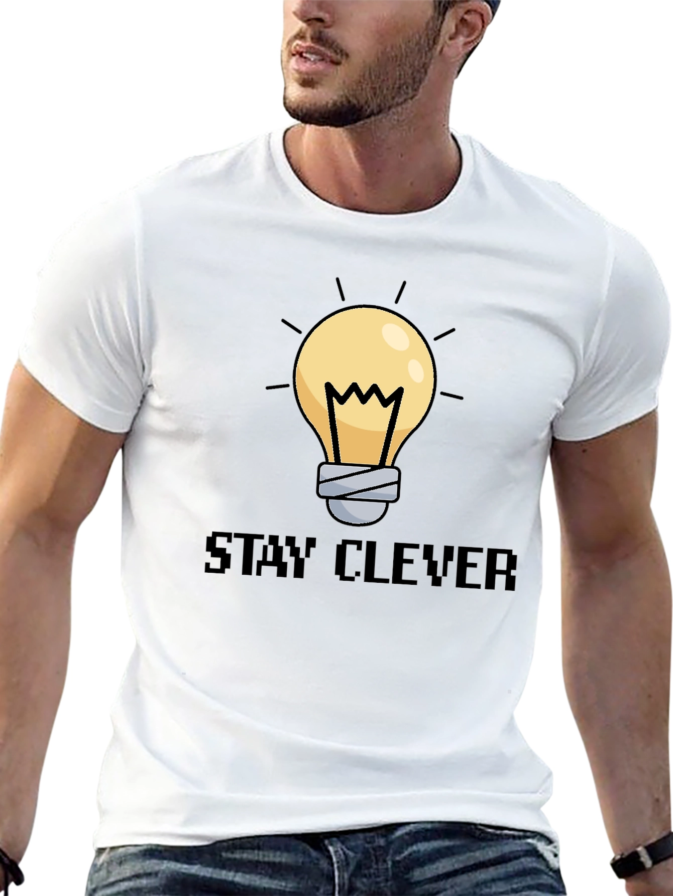 Stay Clever Graphic Tee - Unique Lightbulb Design