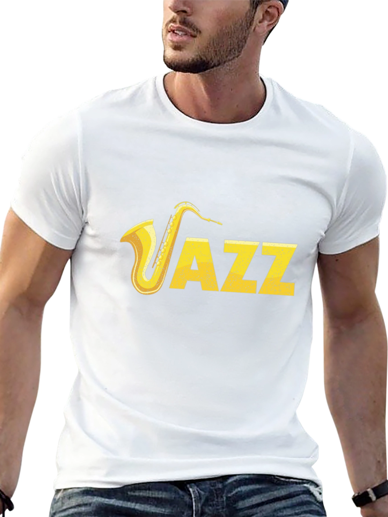 Jazz Saxophone Black T-Shirt - Music Lover Tee