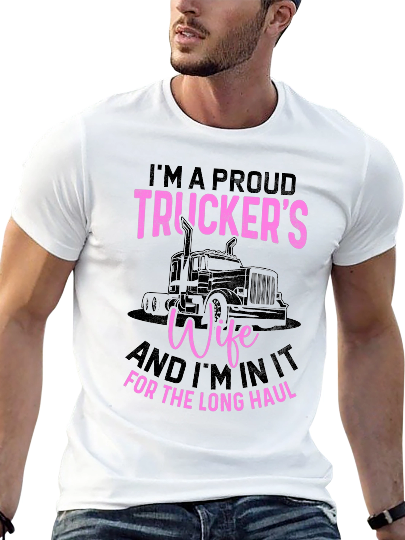 Proud Truckers Wife Graphic T-Shirt