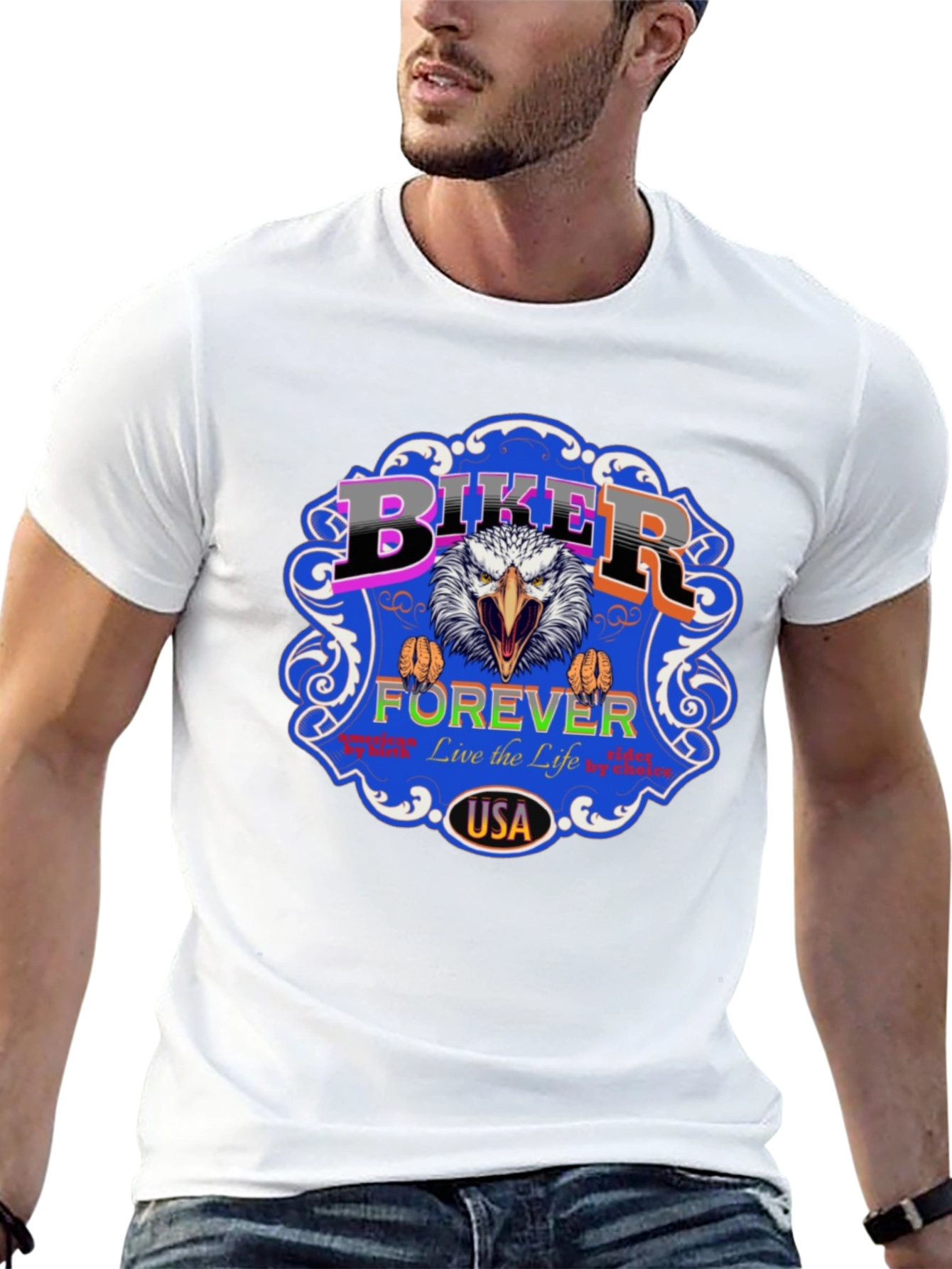 Biker Forever USA Eagle Graphic Tee