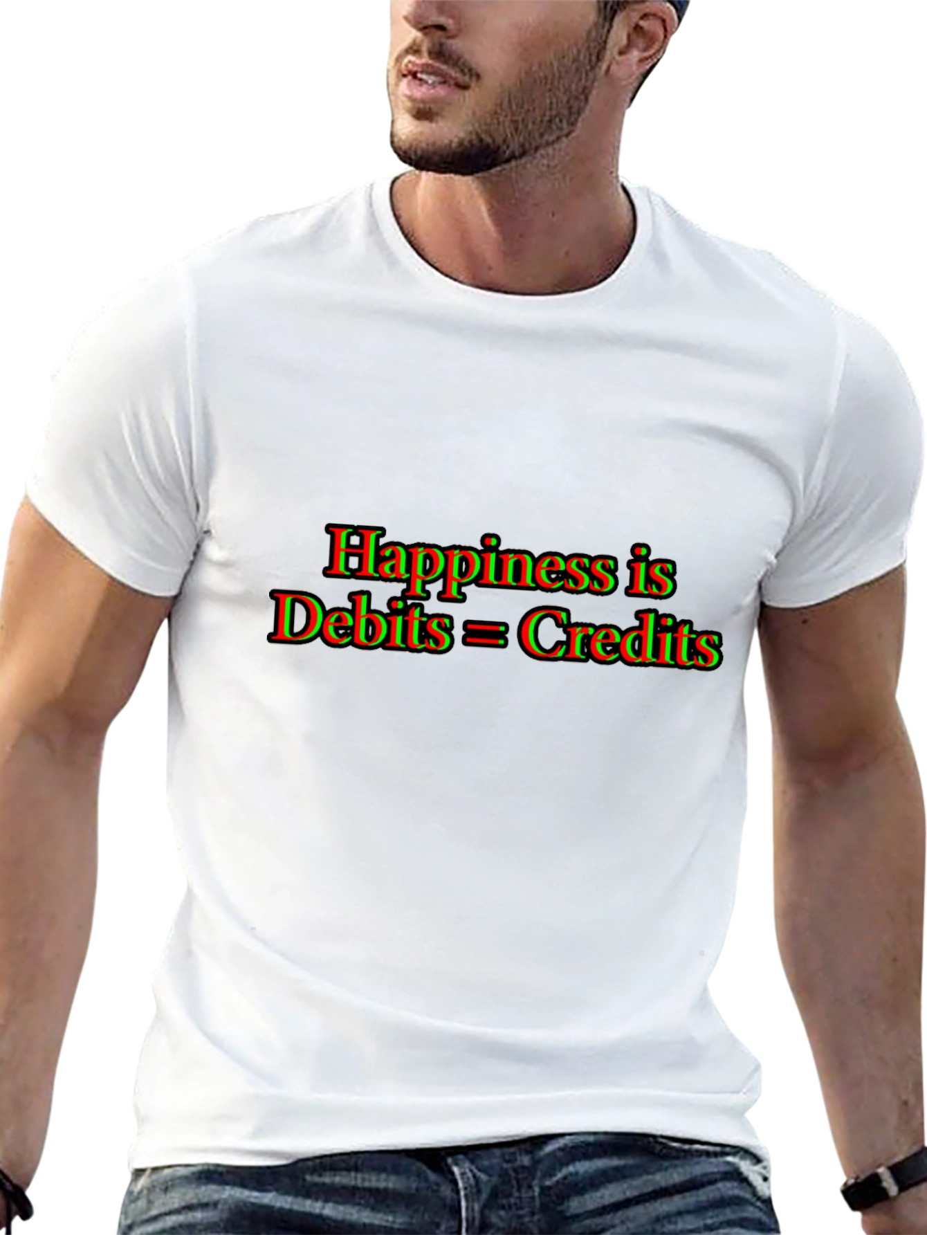 Accountant Humor T-Shirt: Happiness is Debits = Credits