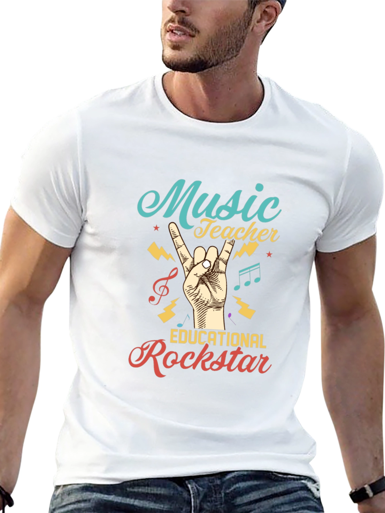 Music Teacher Rockstar Graphic Tee