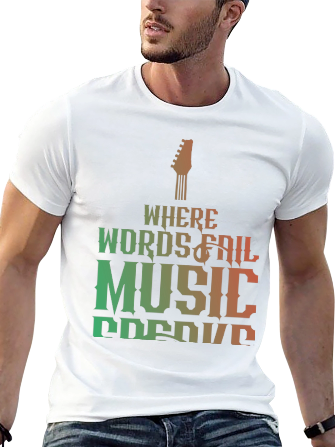 Music Speaks T-Shirt - Where Words Fail Design