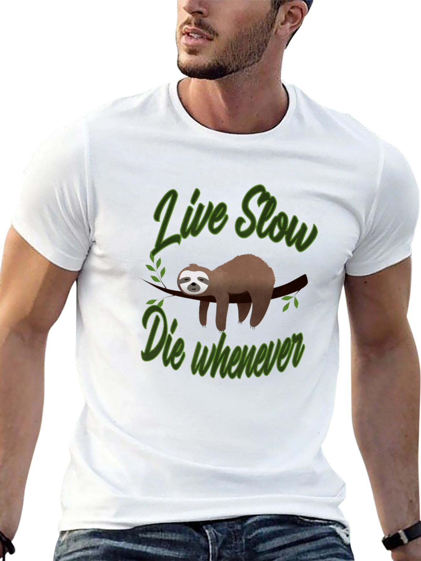 Live Slow Sloth Graphic Tee