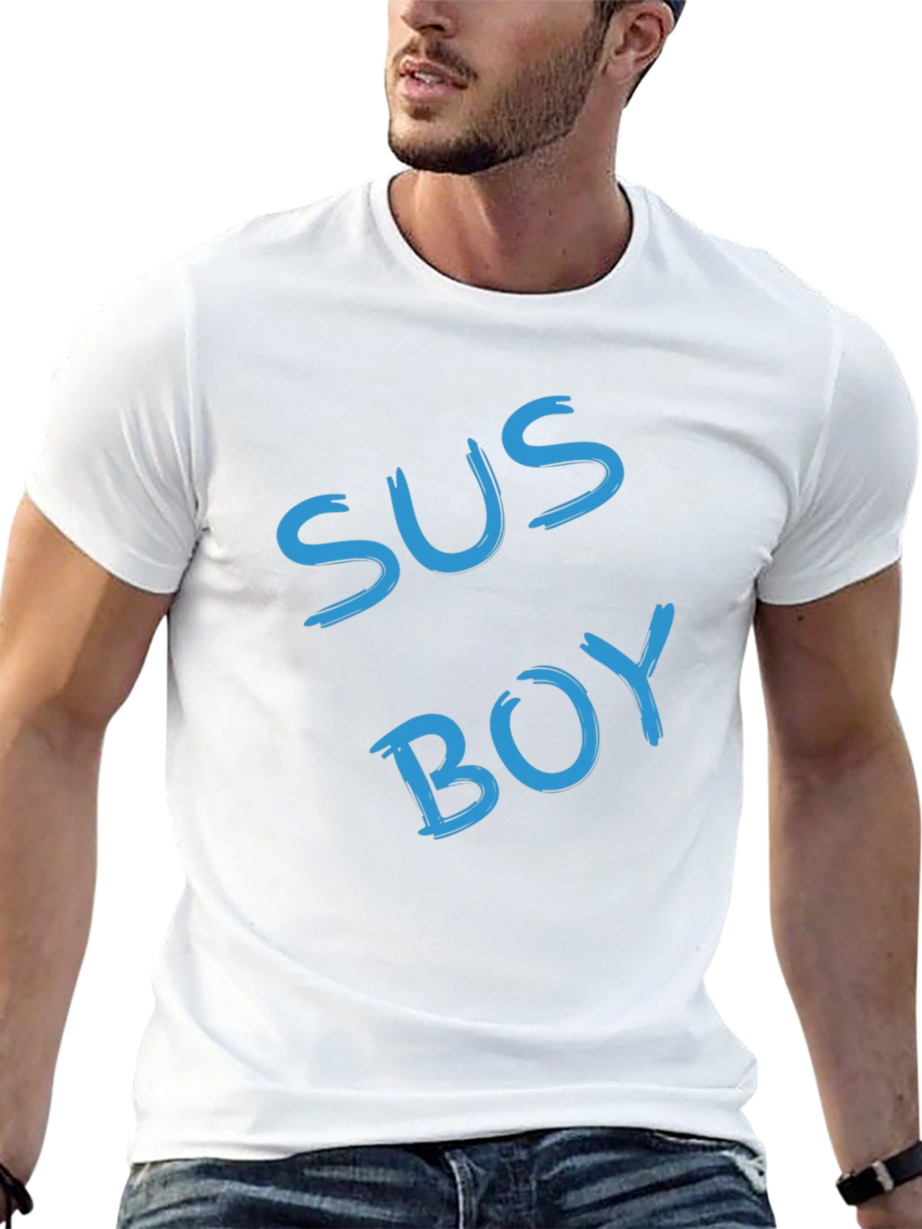Sus Boy Graphic T-Shirt - Black Crew Neck Tee