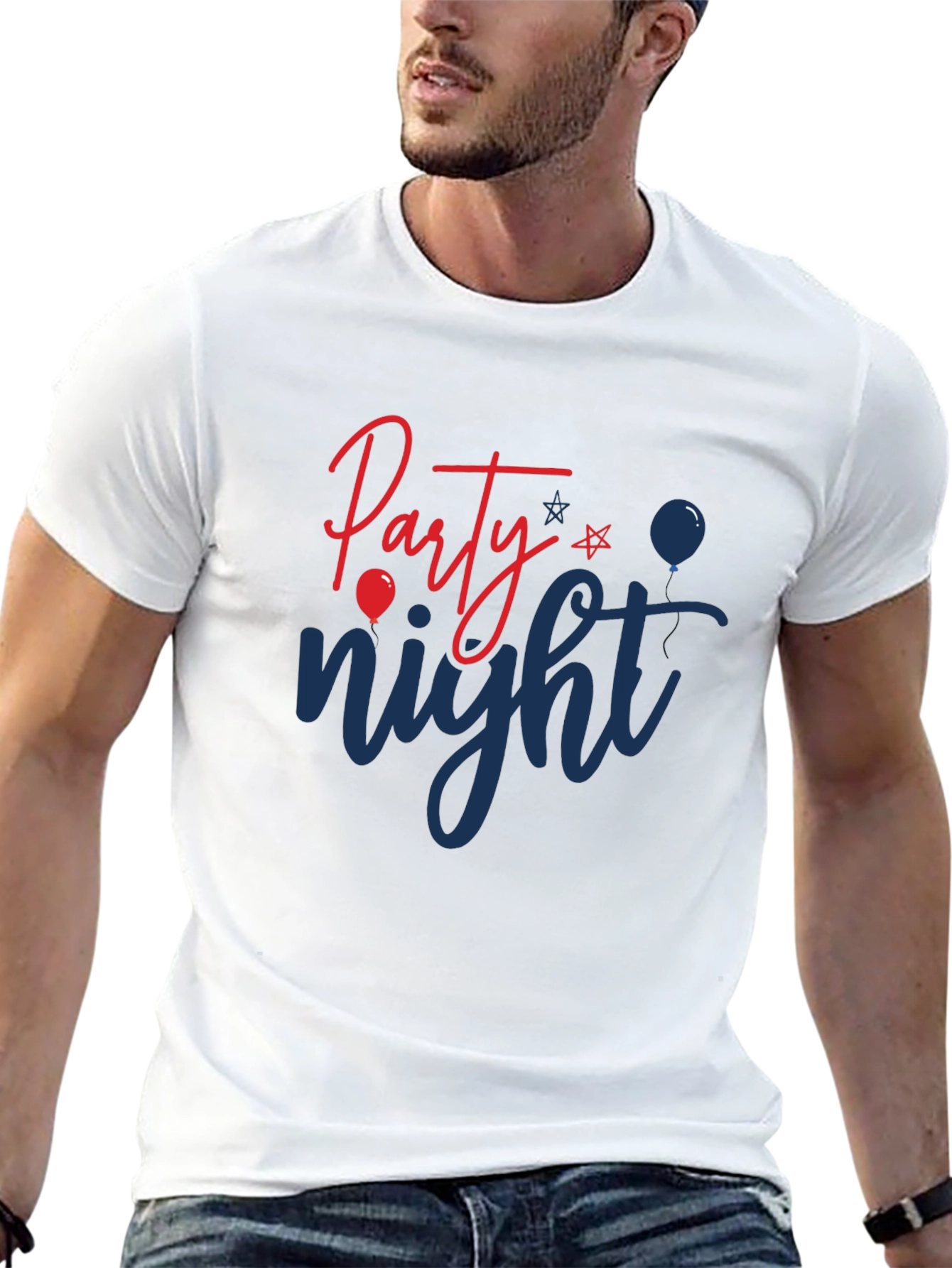 Party Night Graphic Tee - Black Cotton Blend