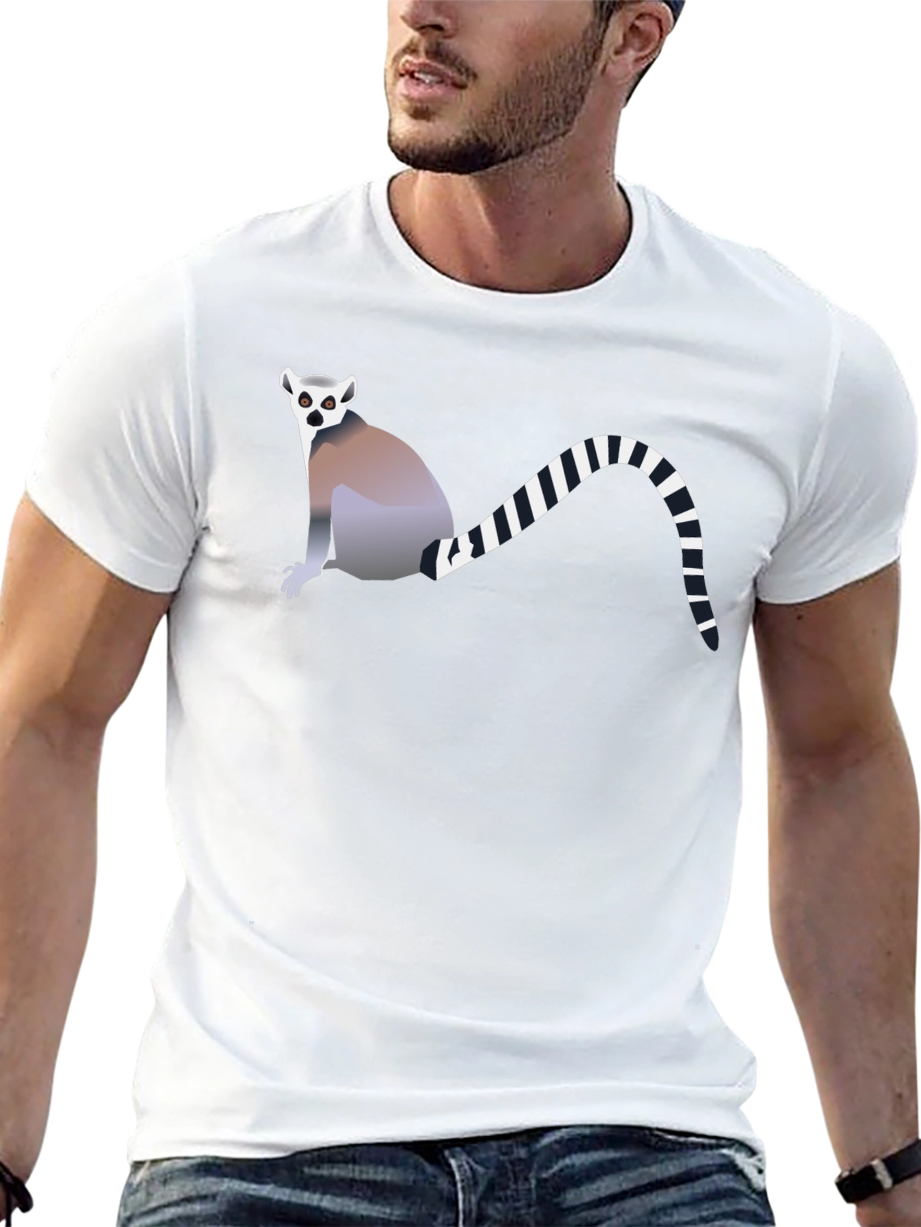 Lemur Graphic Tee - Black Cotton T-Shirt