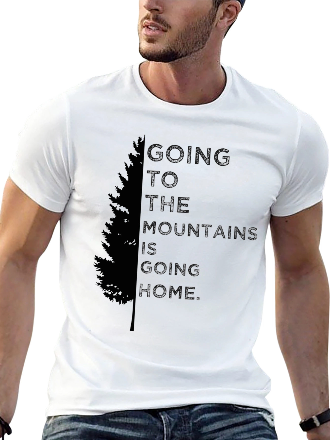 Mens Black Graphic Tree T-Shirt