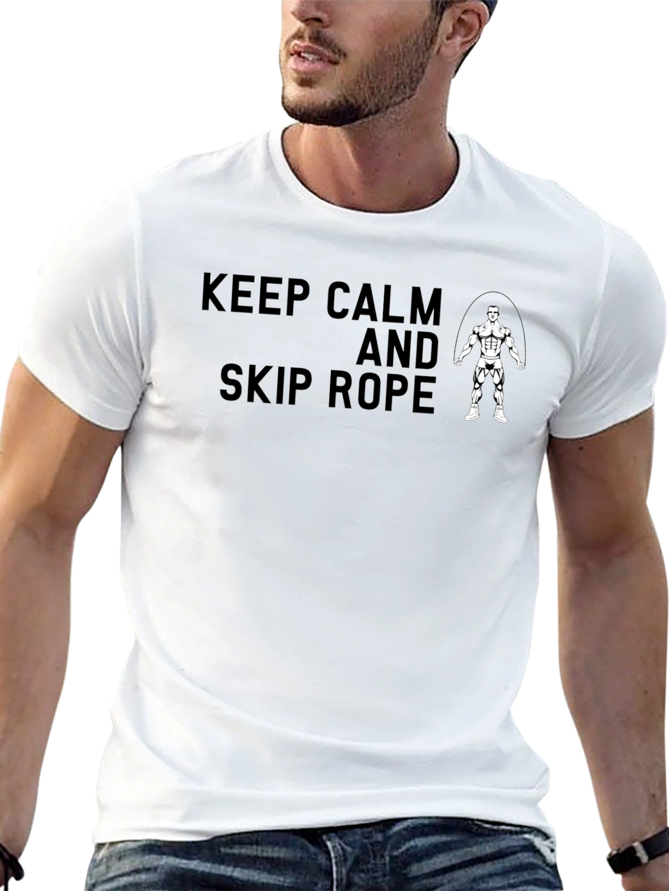 Keep Calm Skip Rope Black T-Shirt