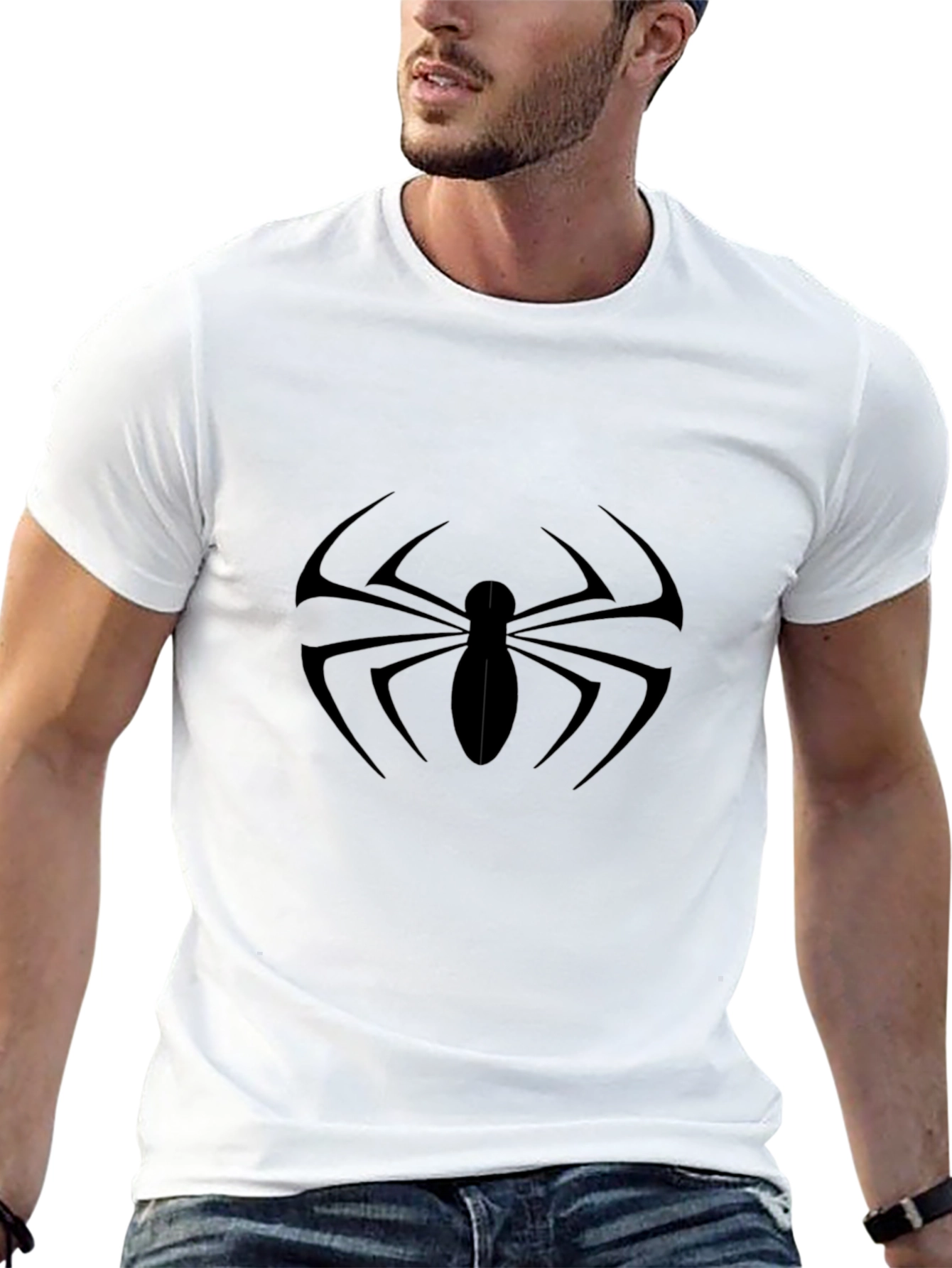 Black Spider Graphic Tee - Dark Hero Style