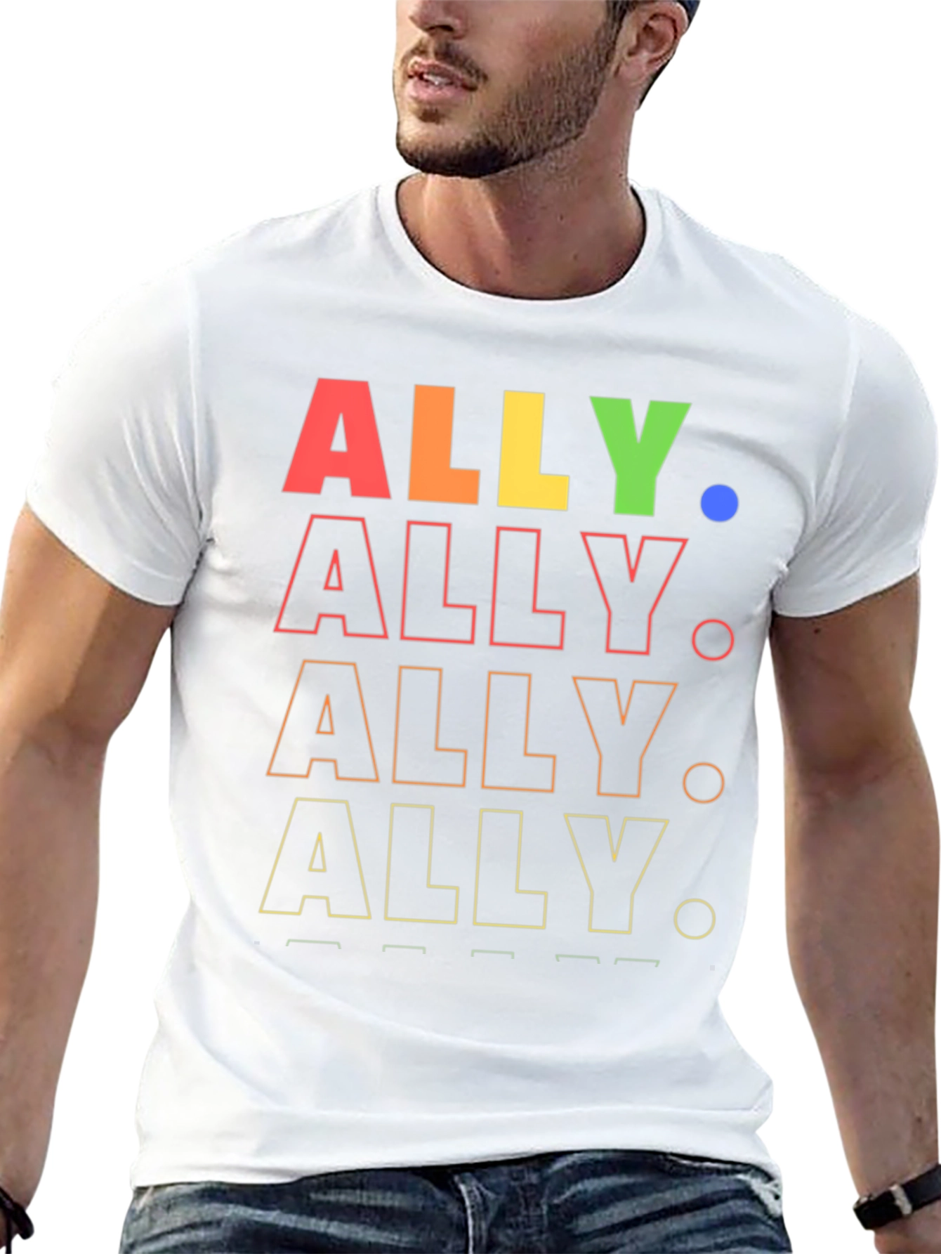 ALLY Pride Rainbow Graphic Tee